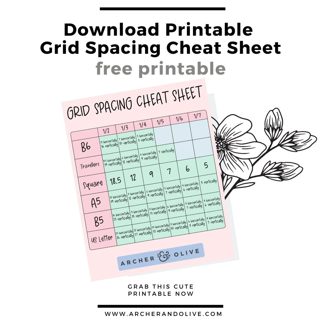 free printable, grid spacing guide, archer and olive, masha plans