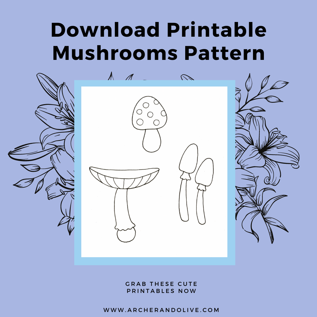 free mushroom doodle printable