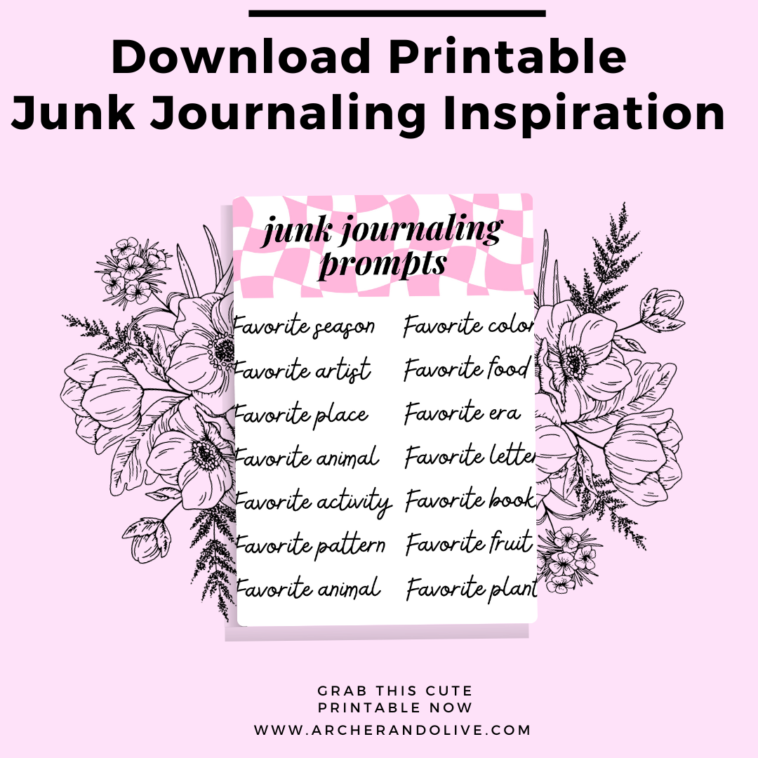 Printbale for junk journaling inspiration