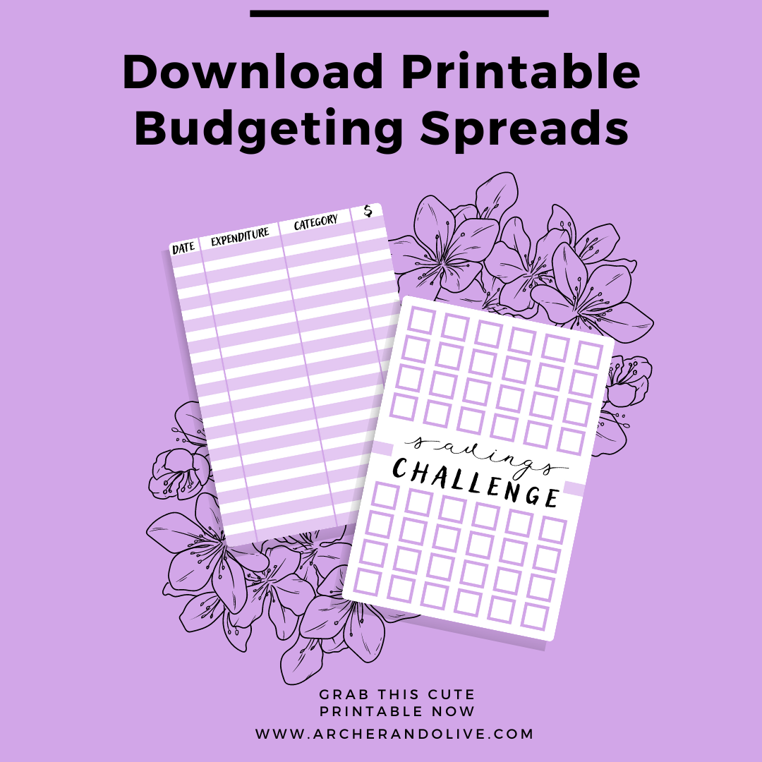 Printable of budget spreads