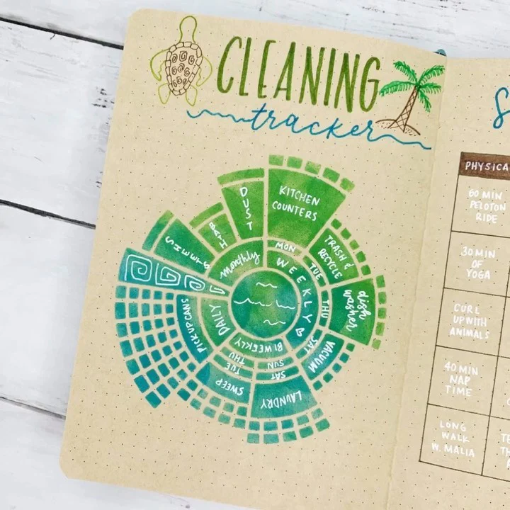 Spring Cleaning BuJo Spread