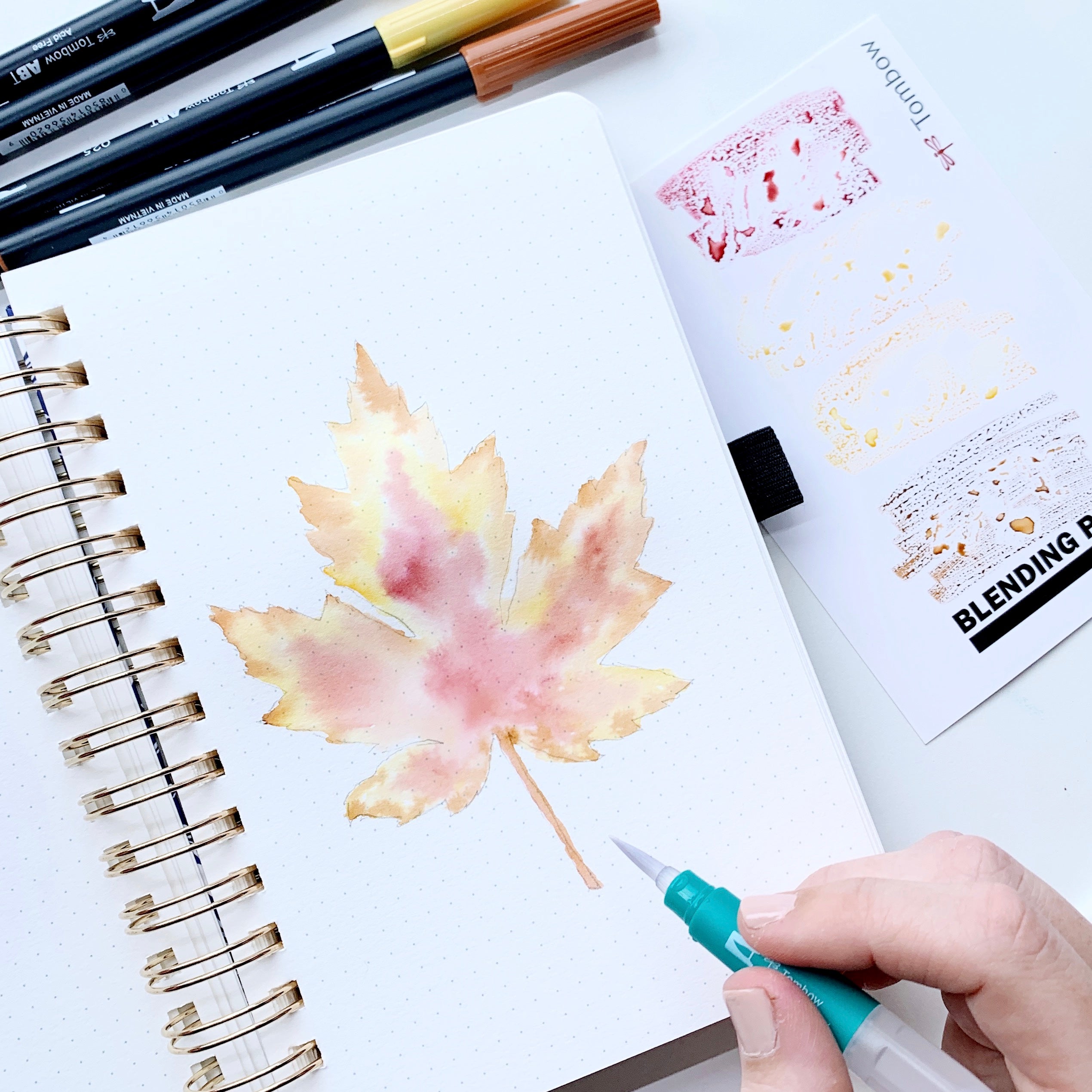 Learn how to create a fall leaf watercolor illustration with Adrienne from @studio80design!