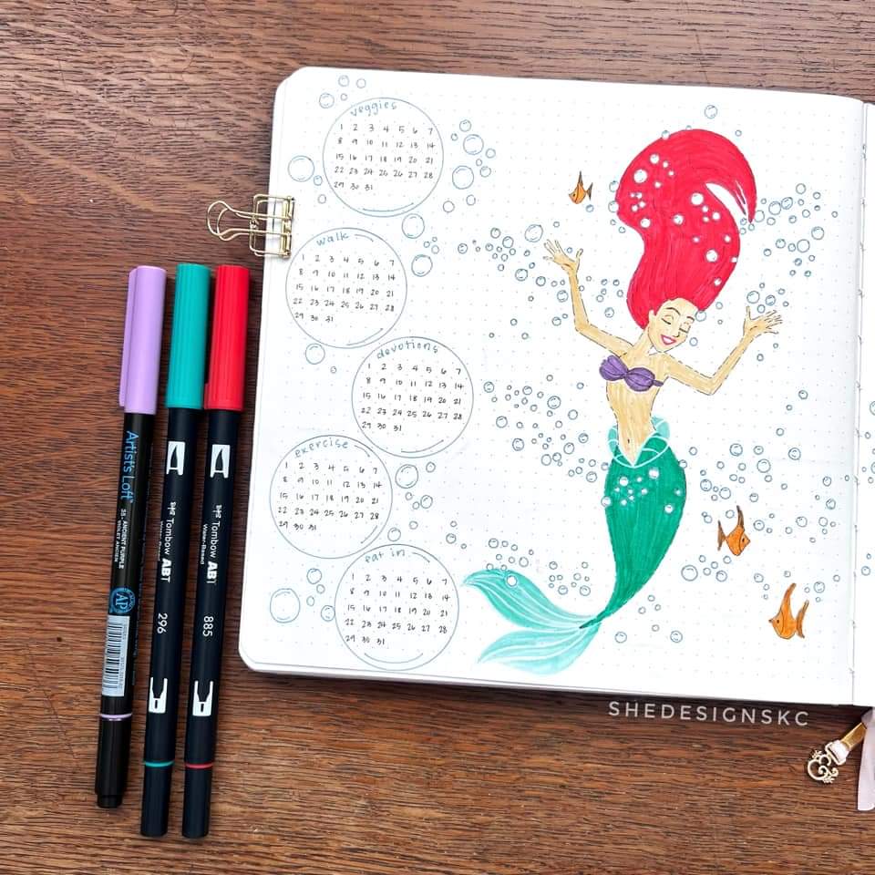 Little mermaid mood tracker spread