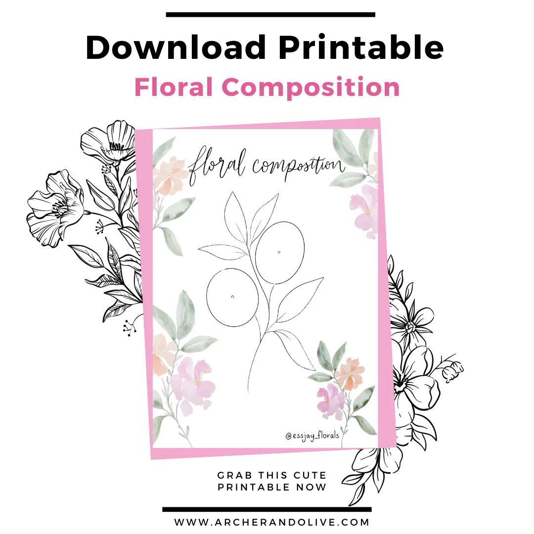 floral drawing printable