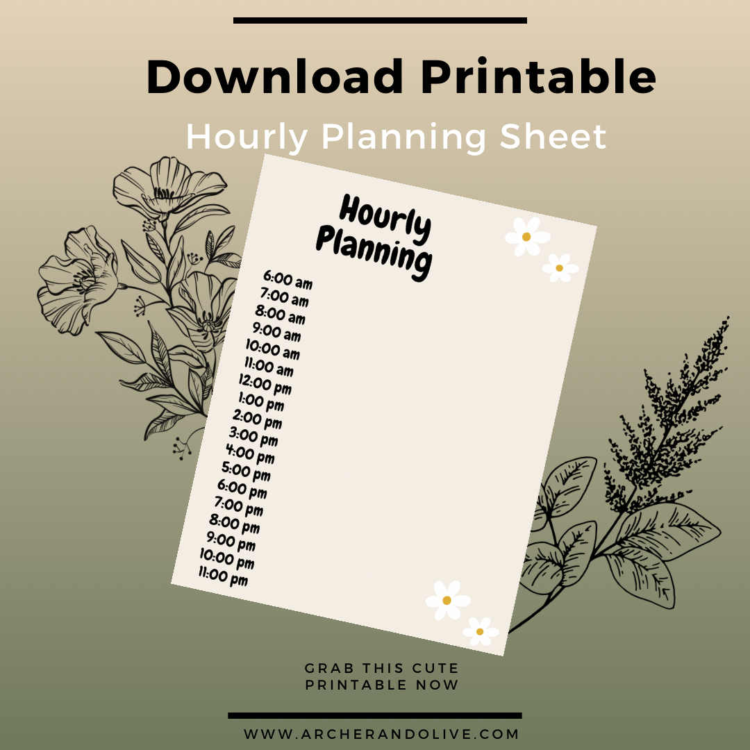 hourly planning printable