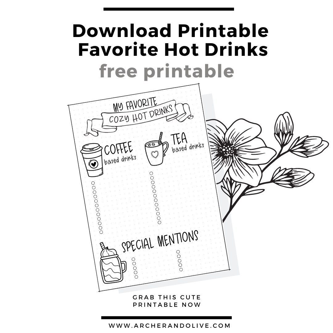 hot drinks printable