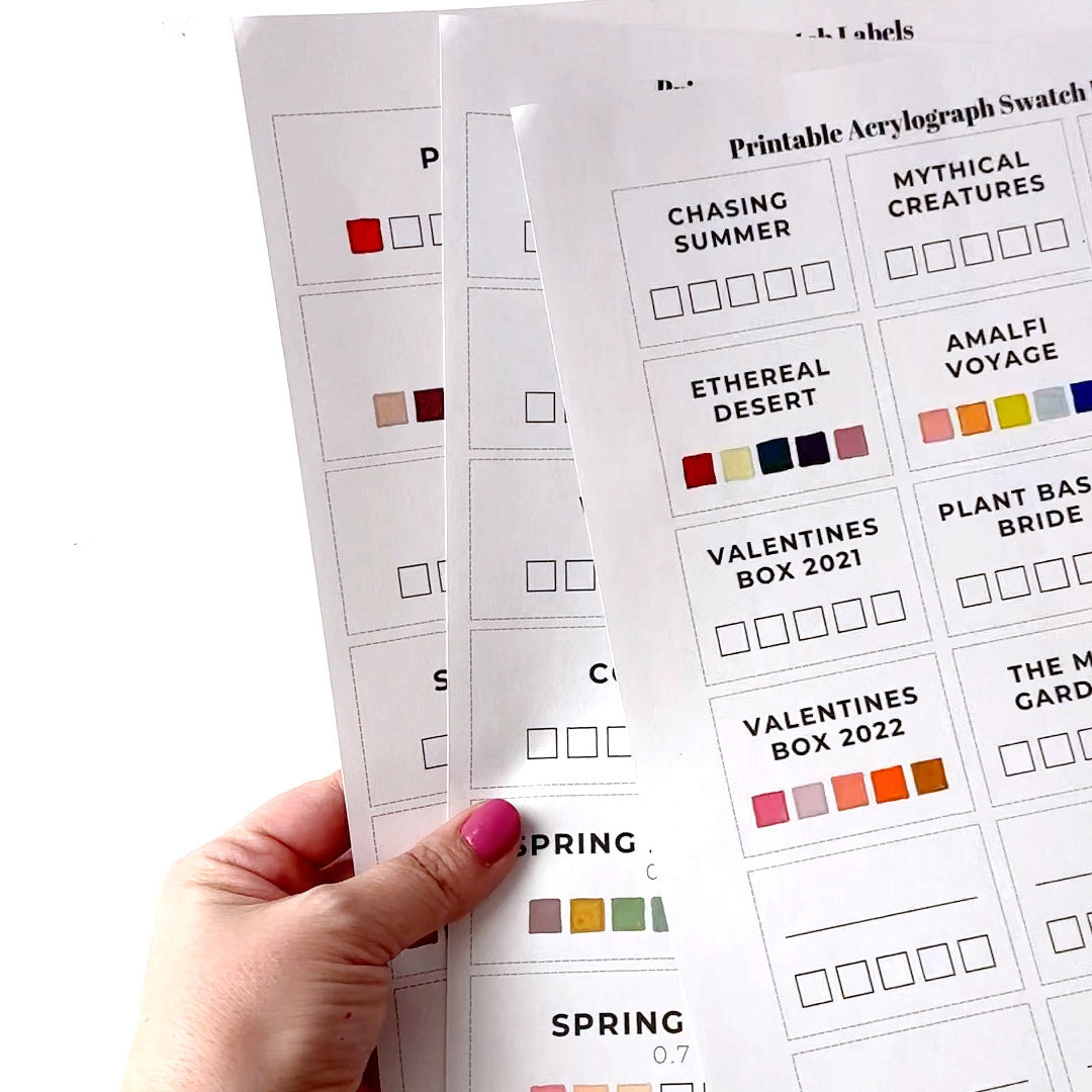 Acrylograph Swatch Labels