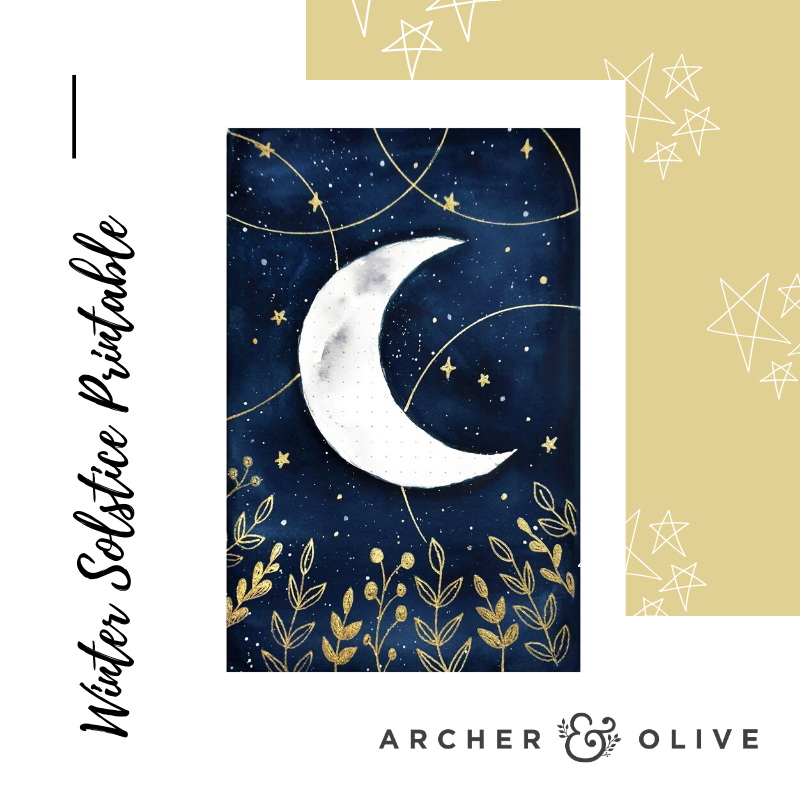 Winter Solstice Journal Illustration Free Printable Bullet Journal