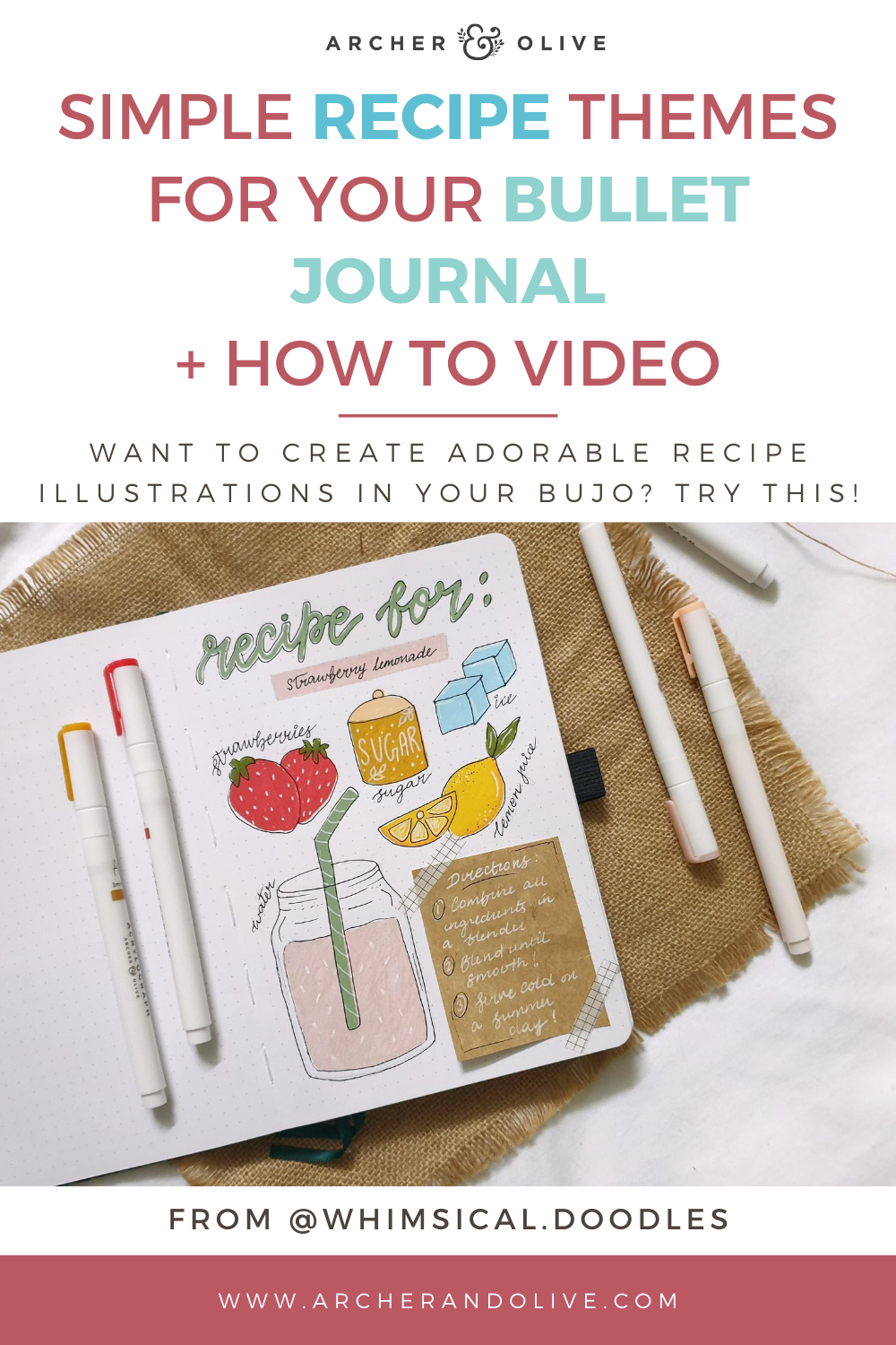 Recipe Illustration In Your Bullet Journal Using Acrylograph Pens