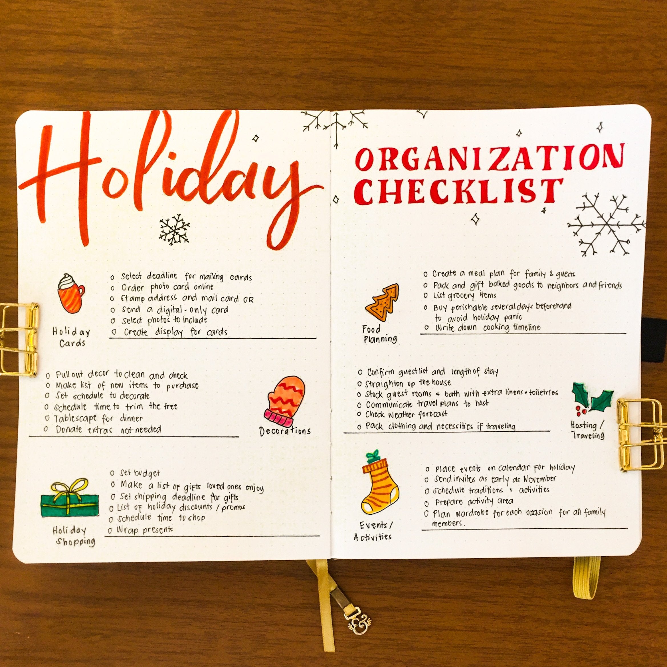 holiday organization checklist