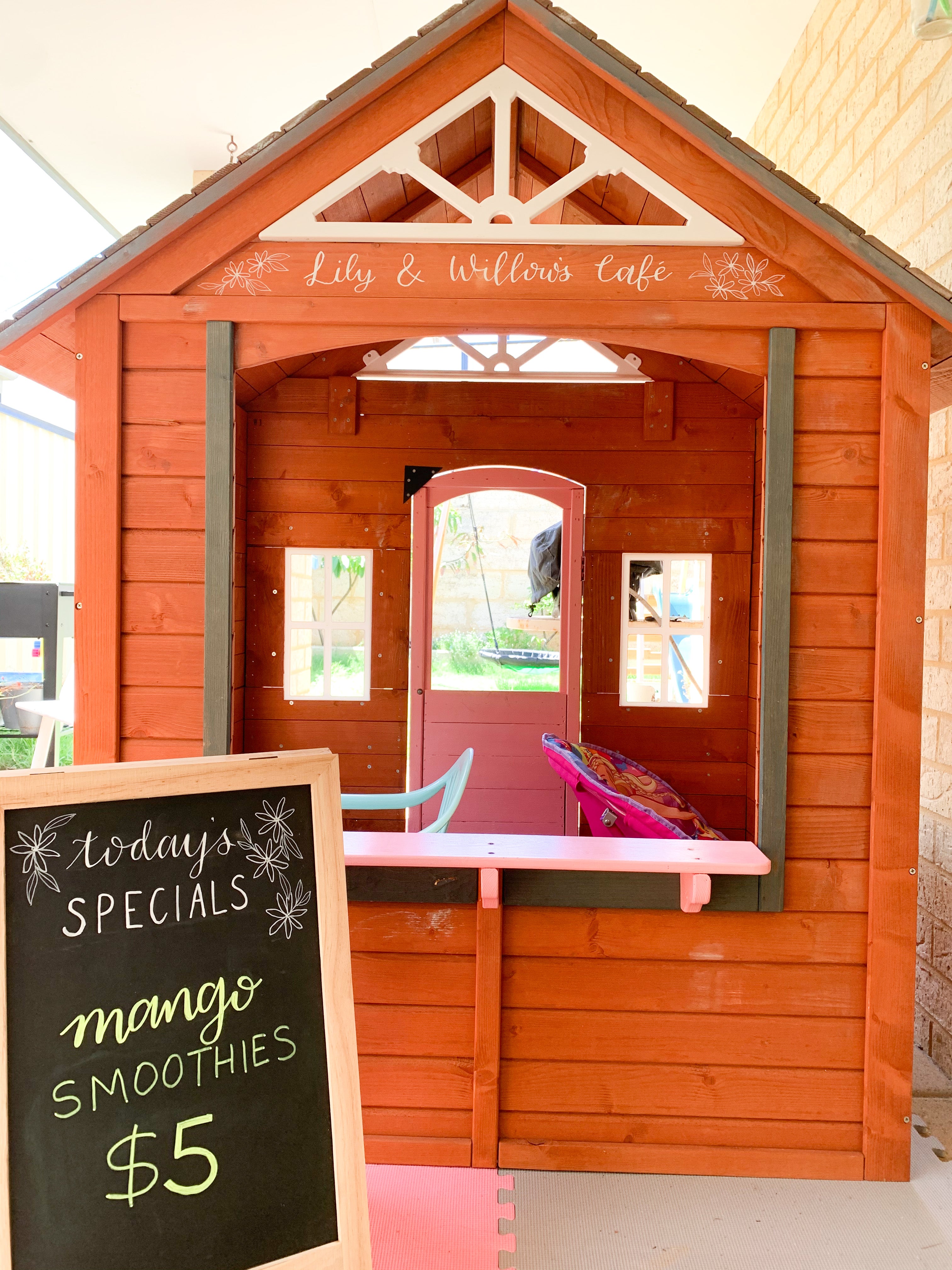 Wood Cubby House, Chalkboard