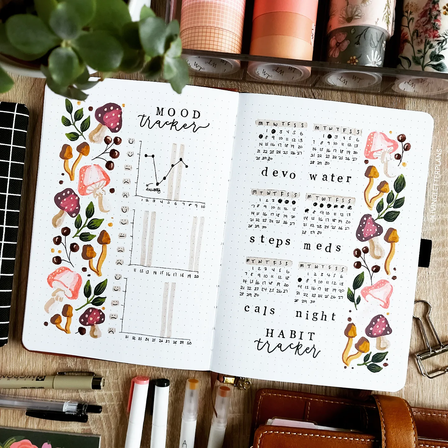 Tracker bullet journal spread