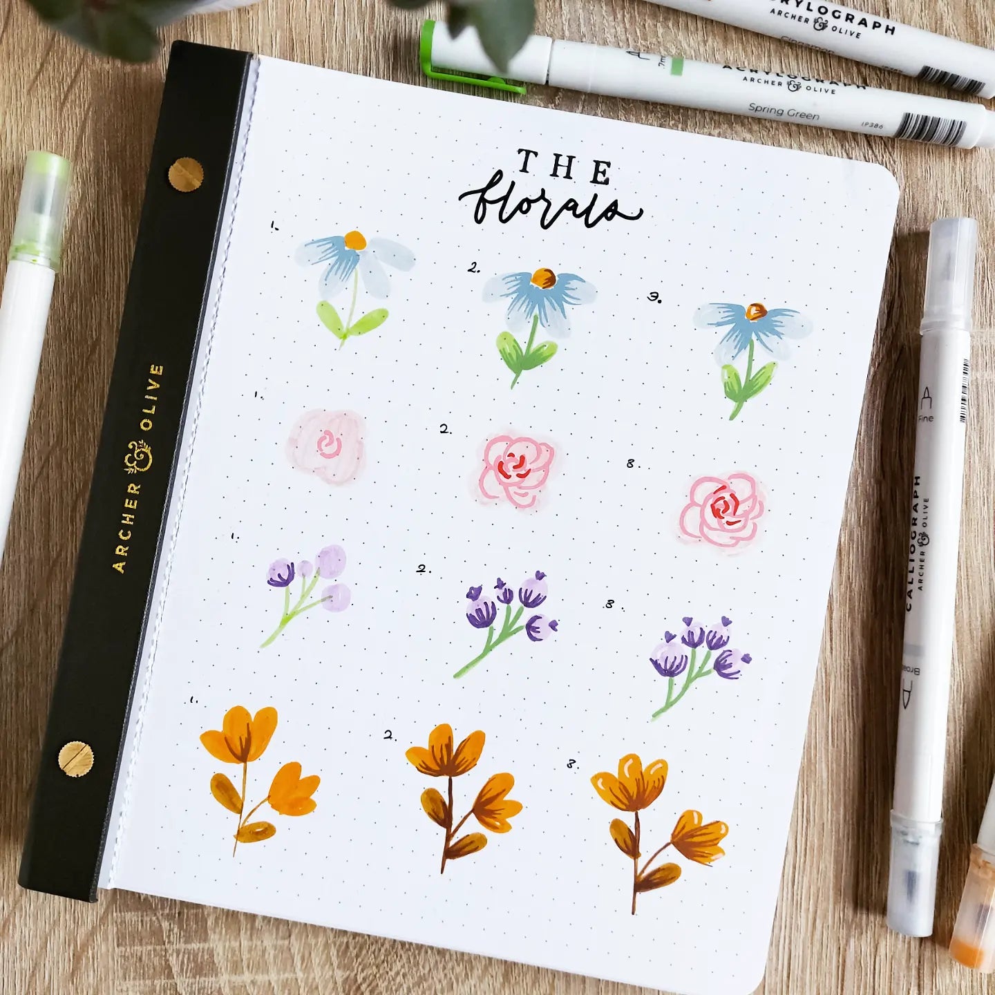 Floral Doodles for Bujo Spread Archer & Olive Notepad
