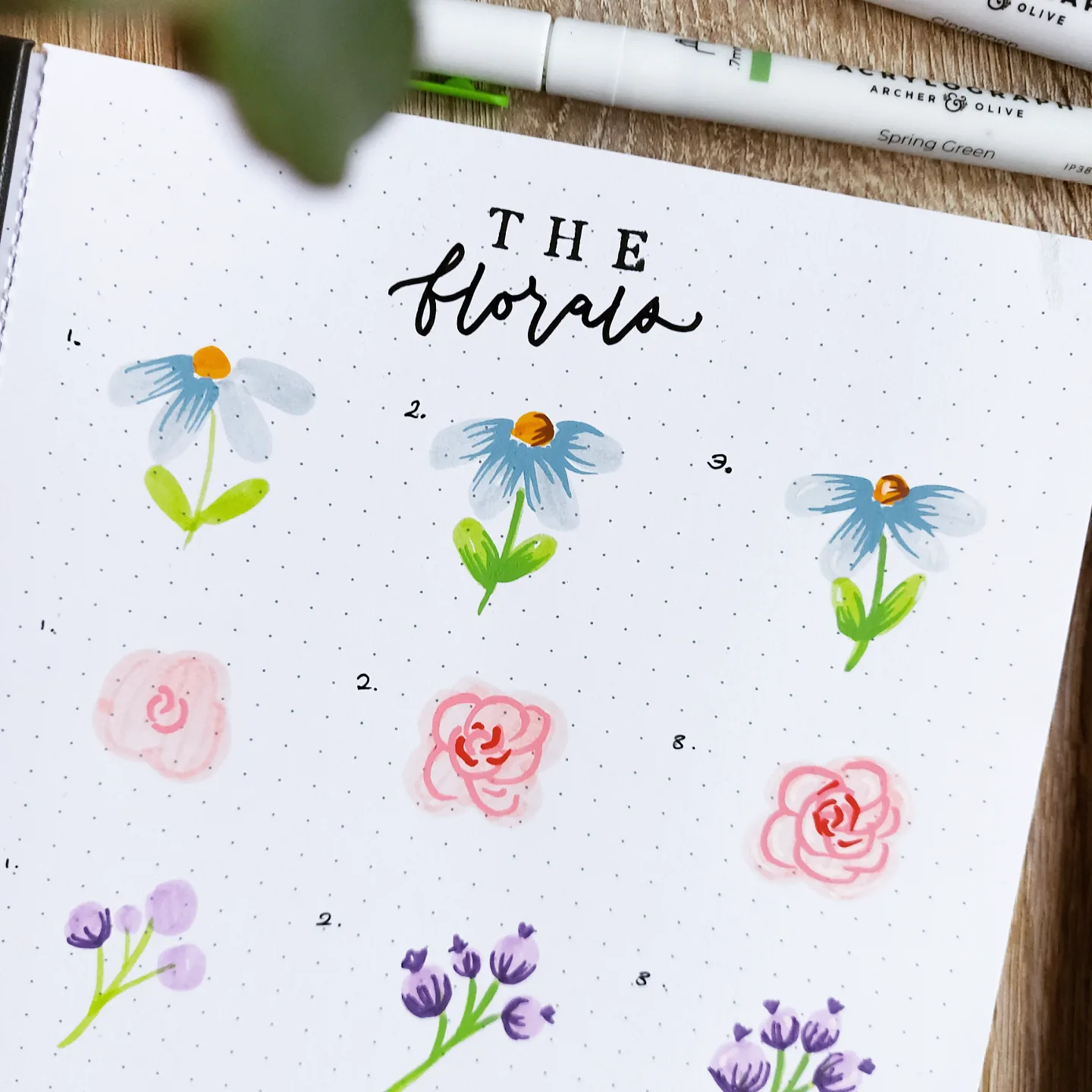 Floral Doodle for Spring Bujo Spread