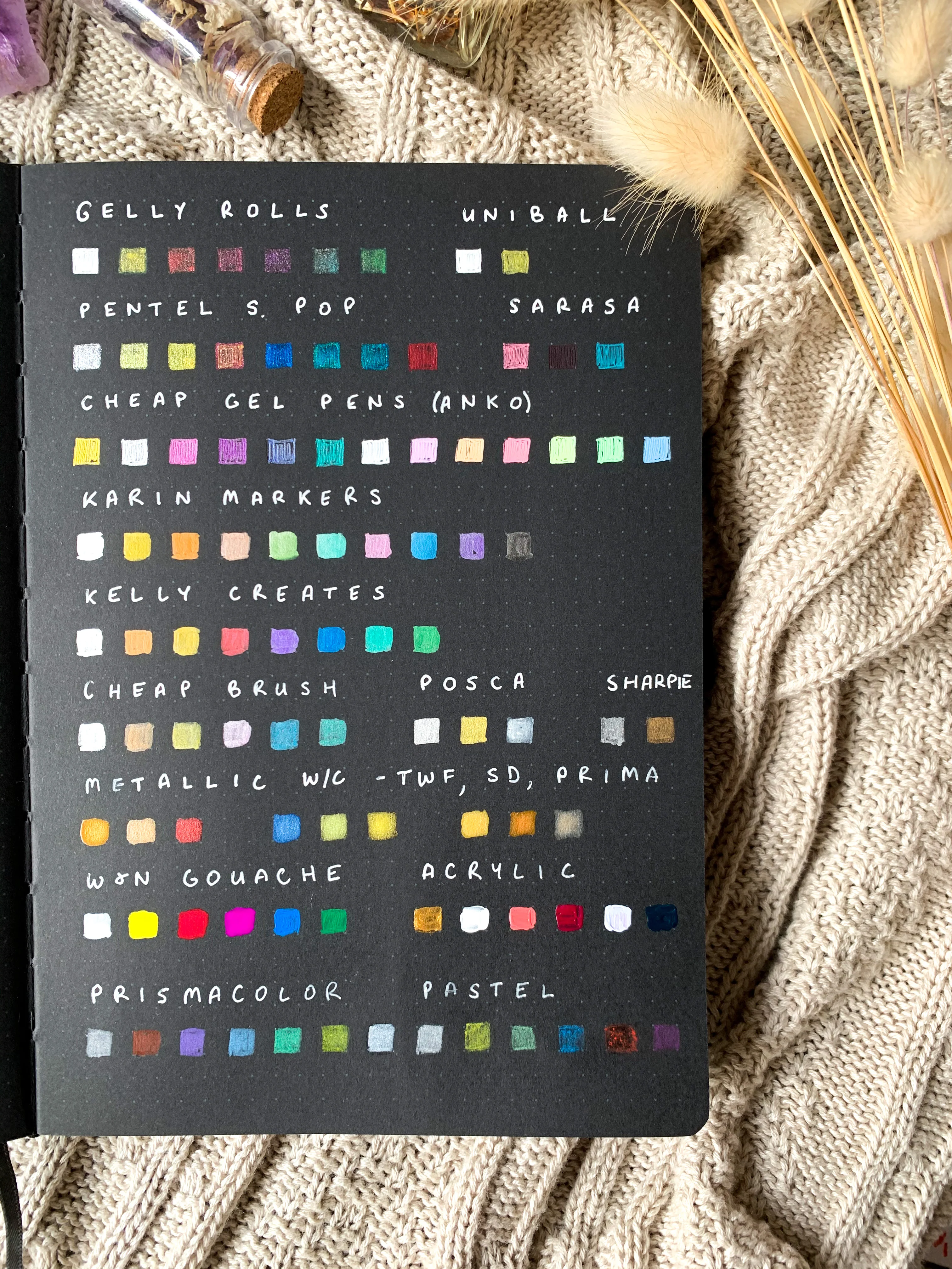 Mixed Swatches on Blackout Notebook