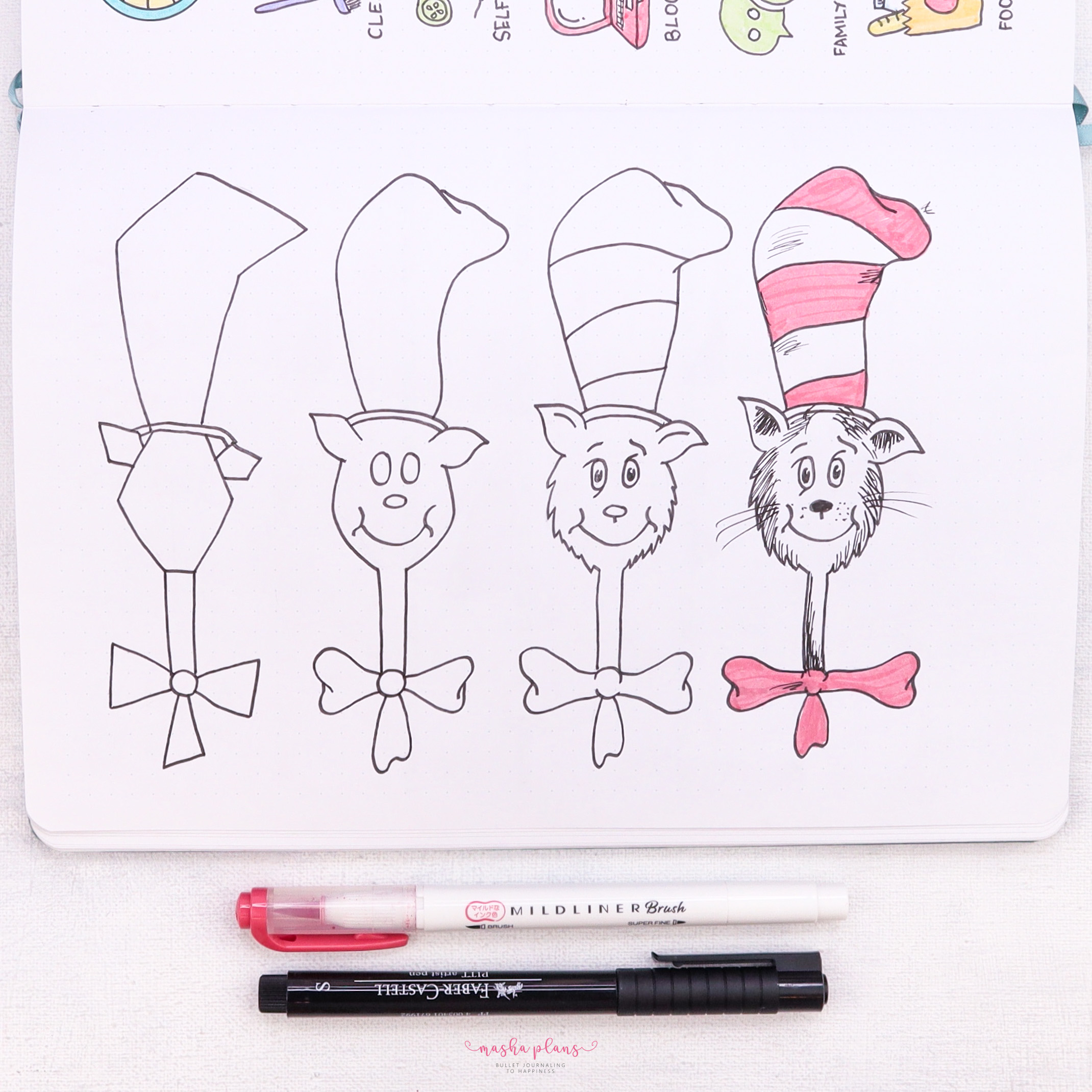 tutorial, how to, dr seuss, masha plans, archer and olive, cat in the hat