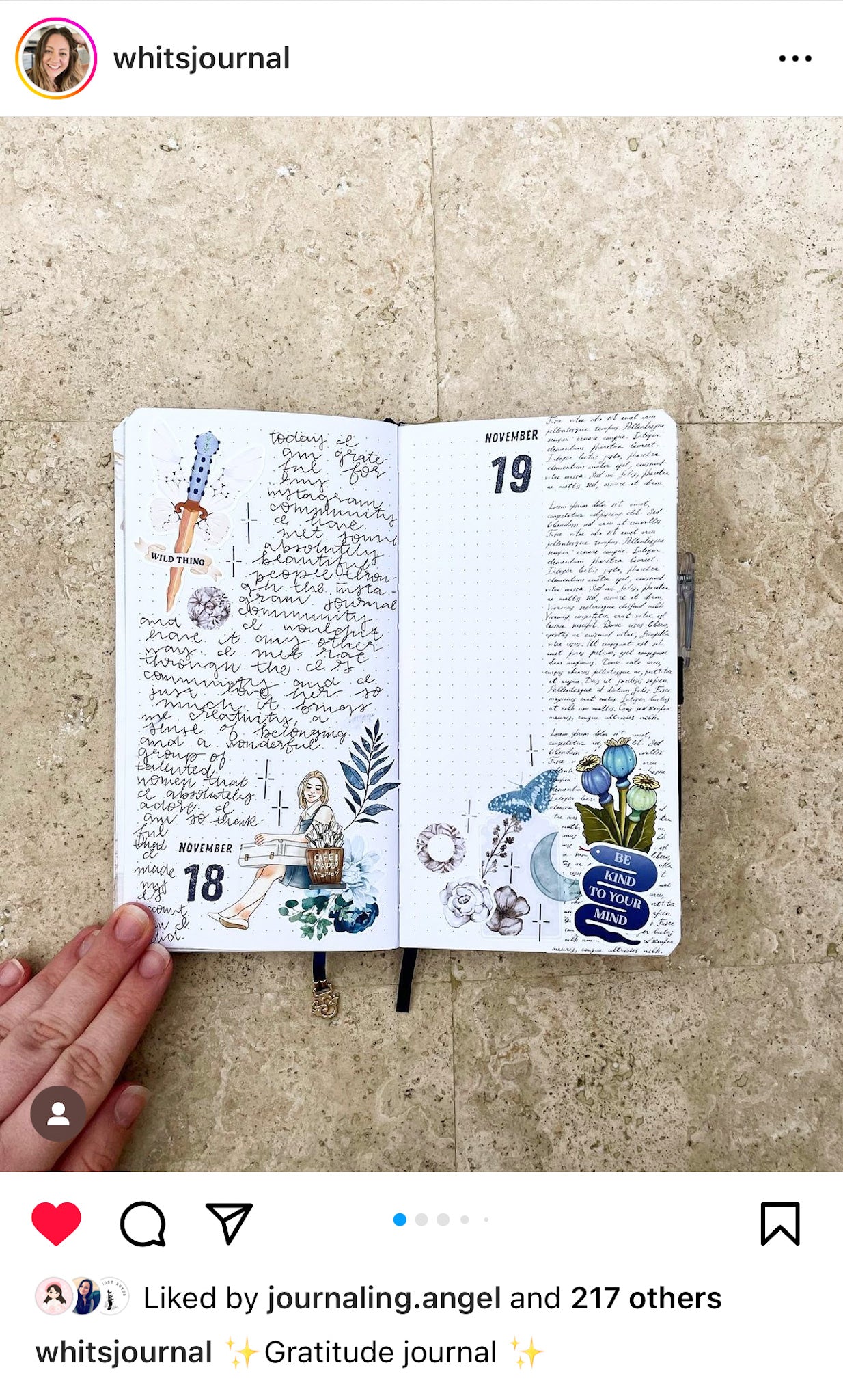 Whitney's gratitude journal