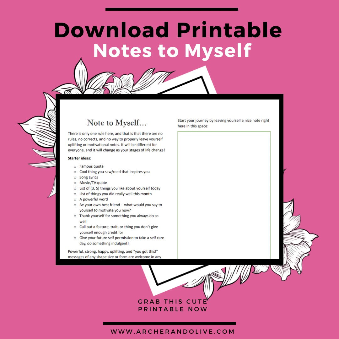 Printable for notes to myself