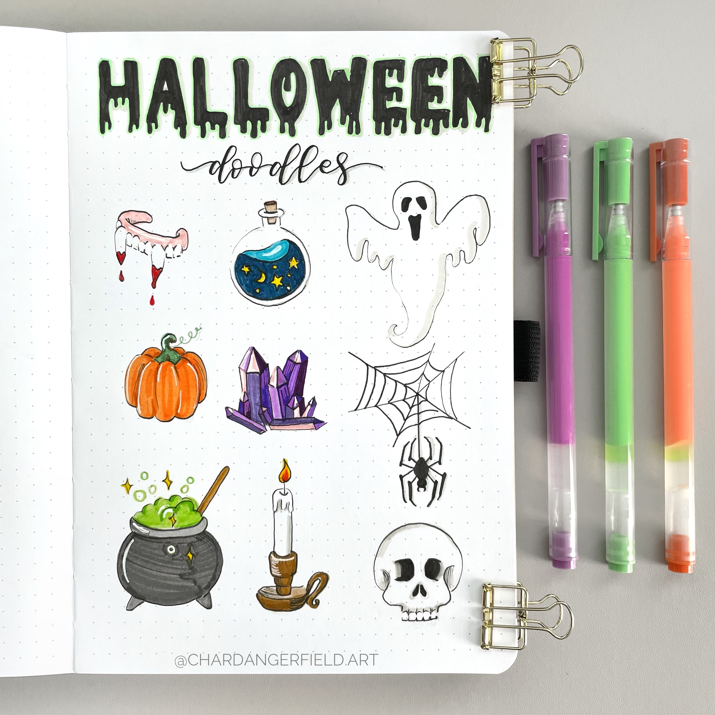 different halloween doodles