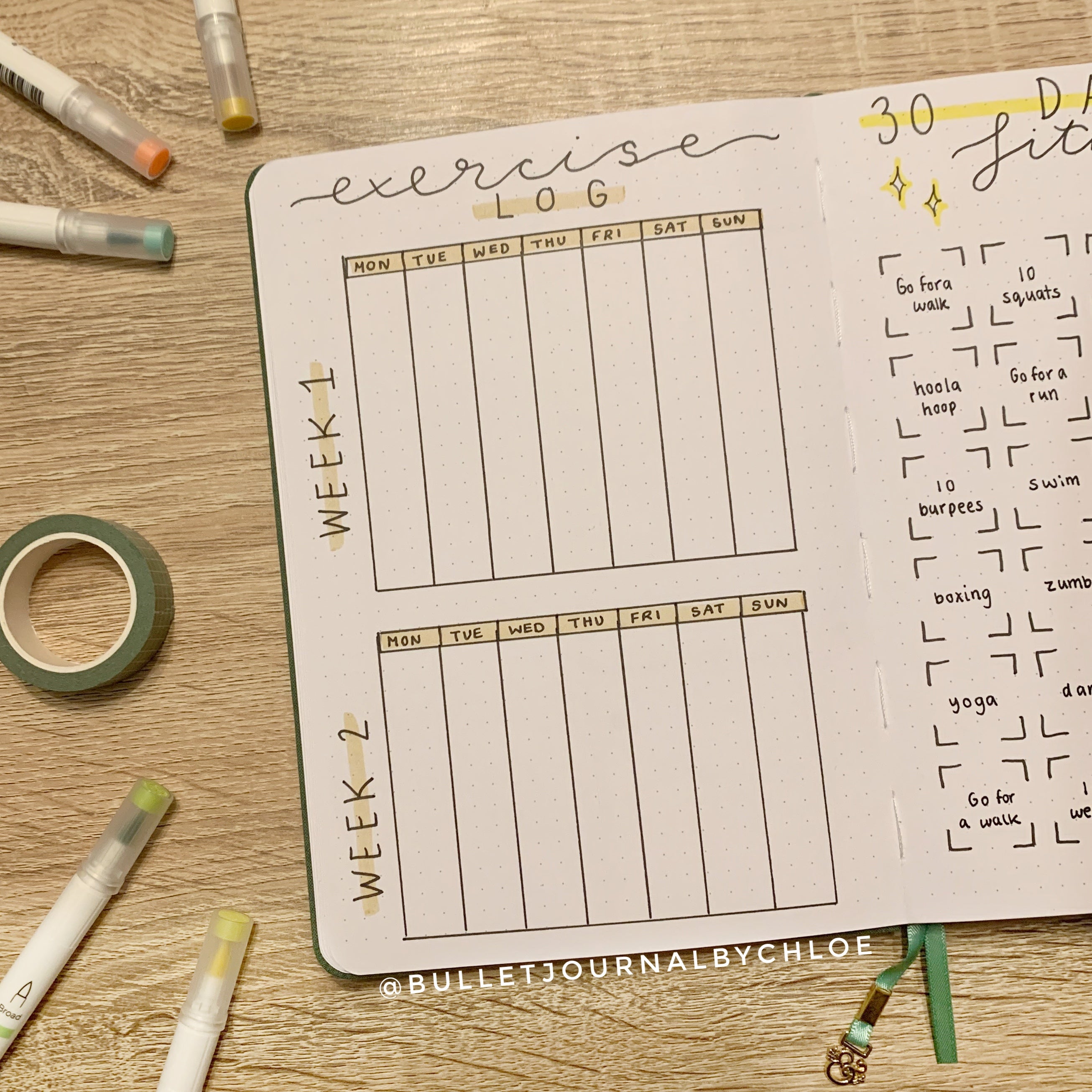 10 Fitness Spread Ideas For Your 2022 Bullet Journal