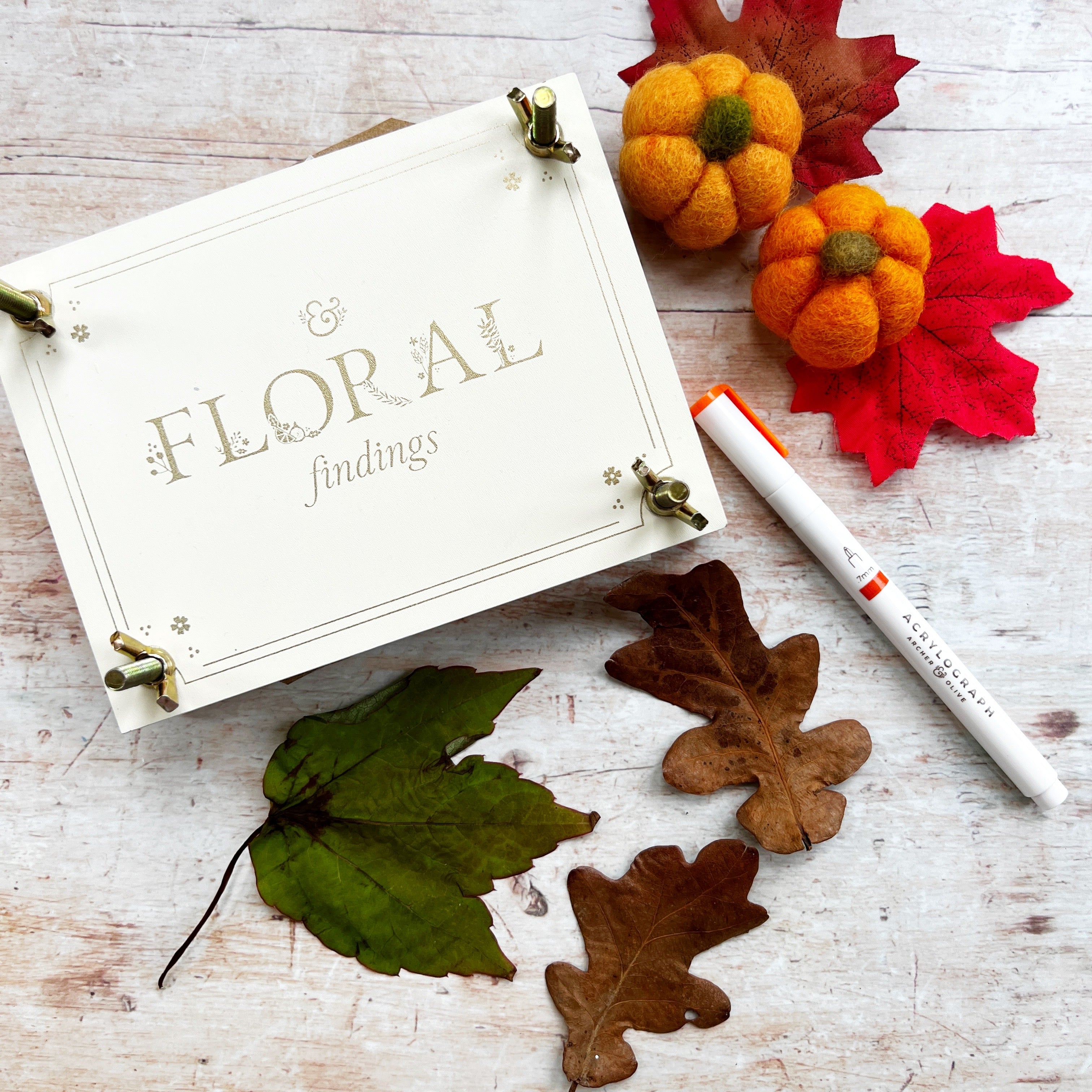 Flower press with blank leaves