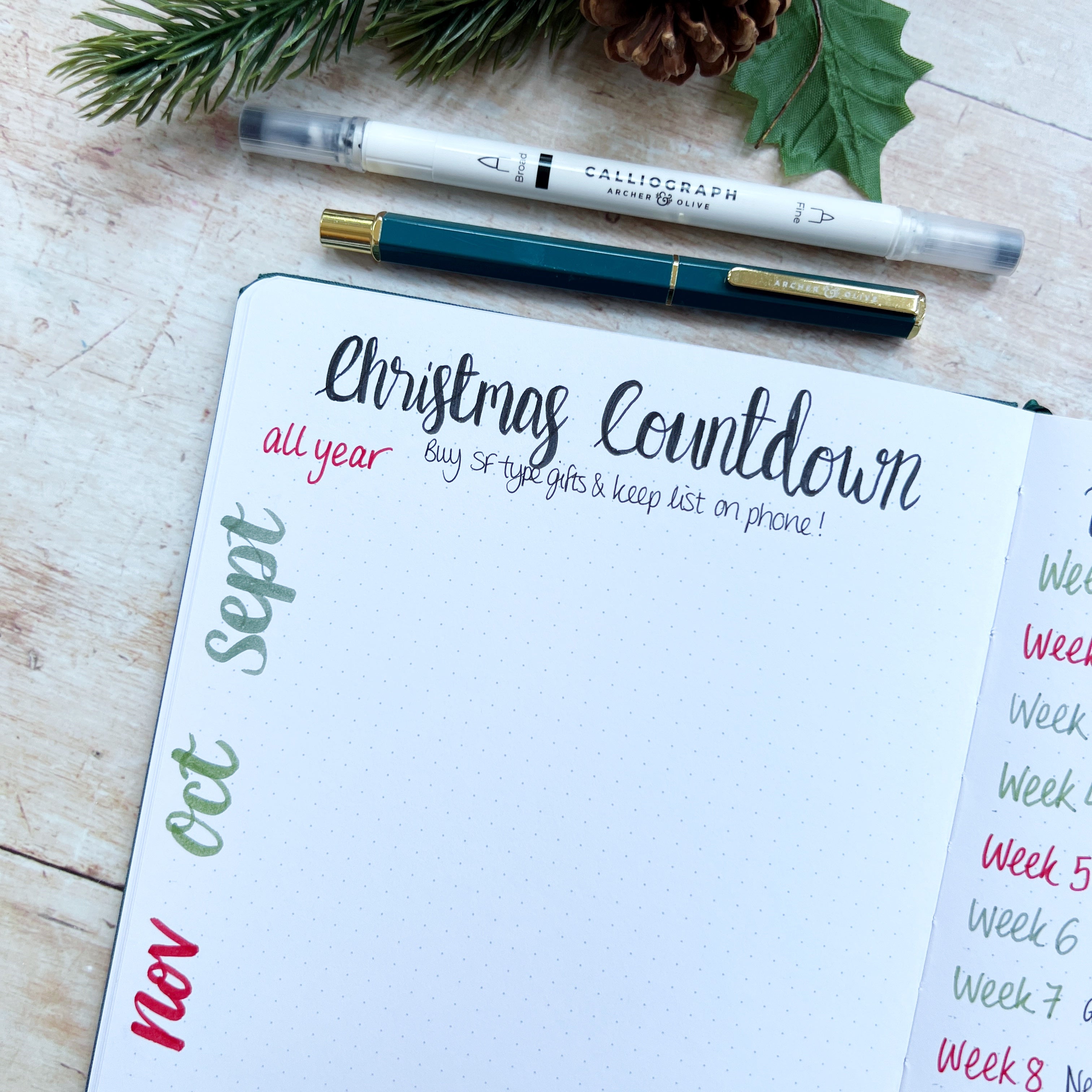 Open Journal with title Christmas Countdown