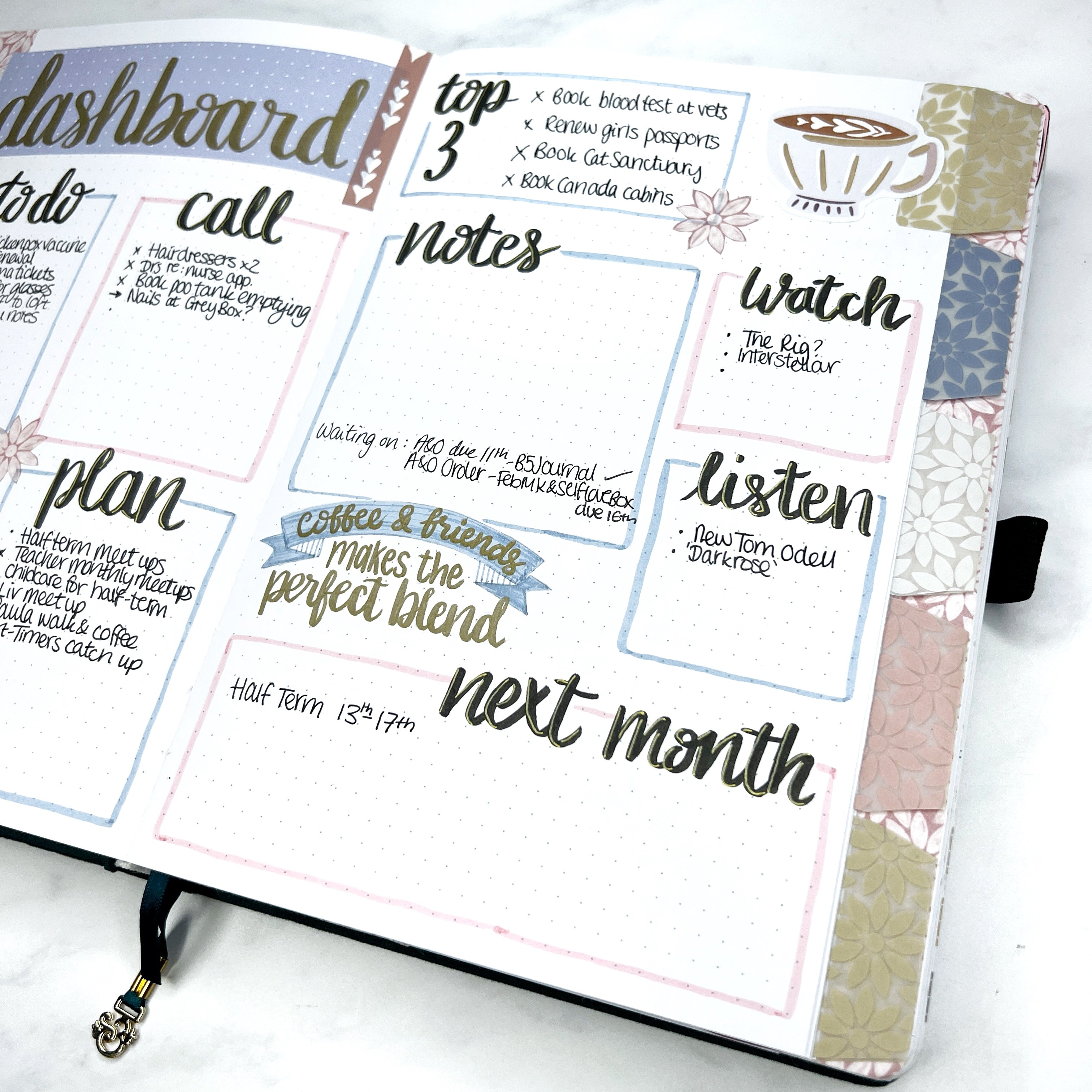 Open journal with to-do list