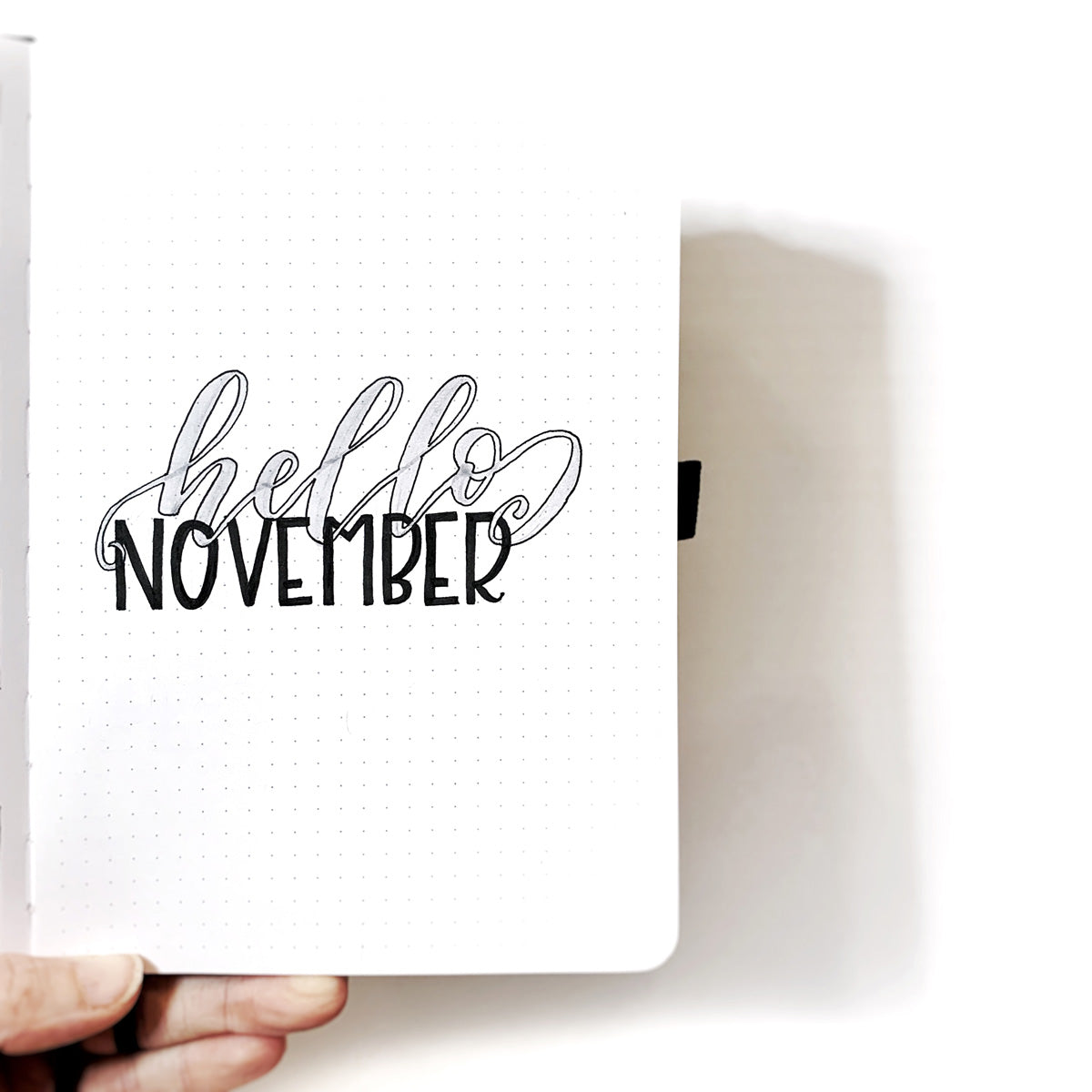 Hello November opening page for a bullet journal.