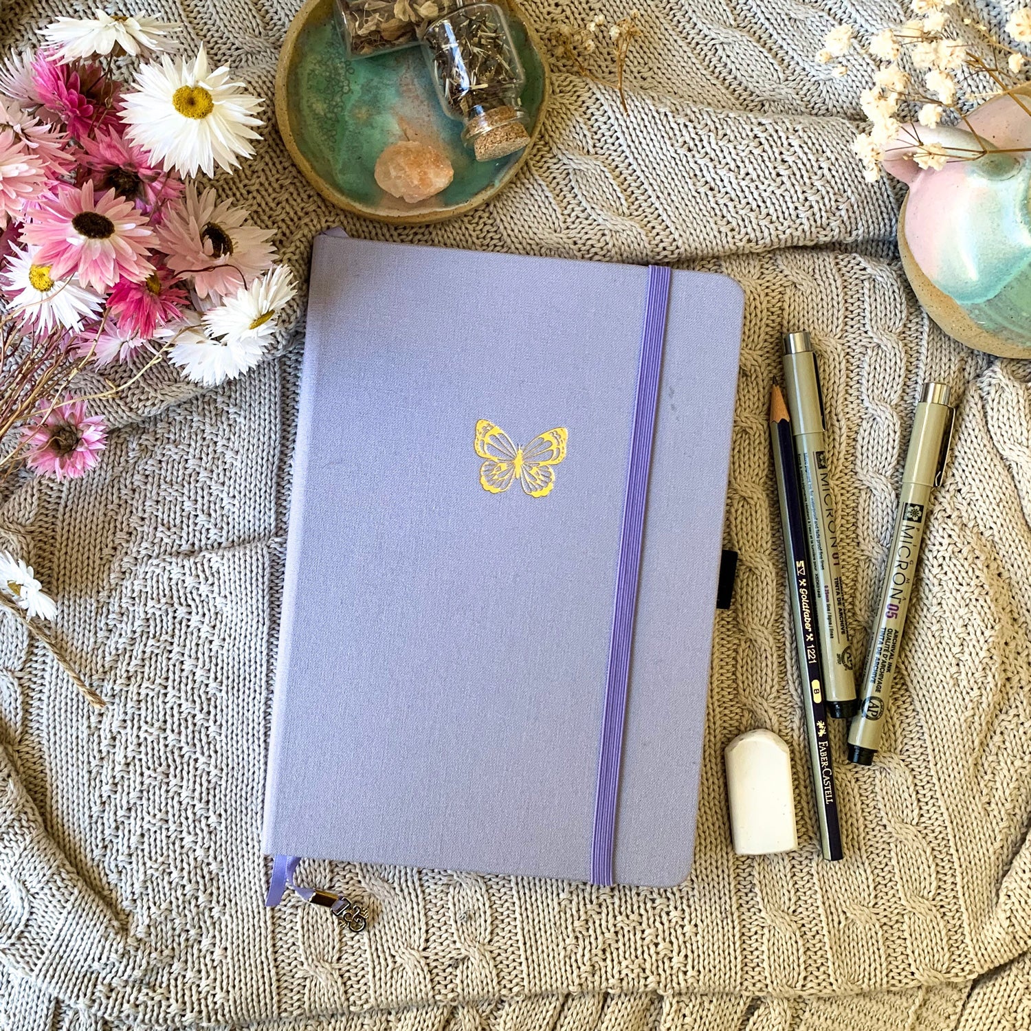 picture of bullet journal materials listed