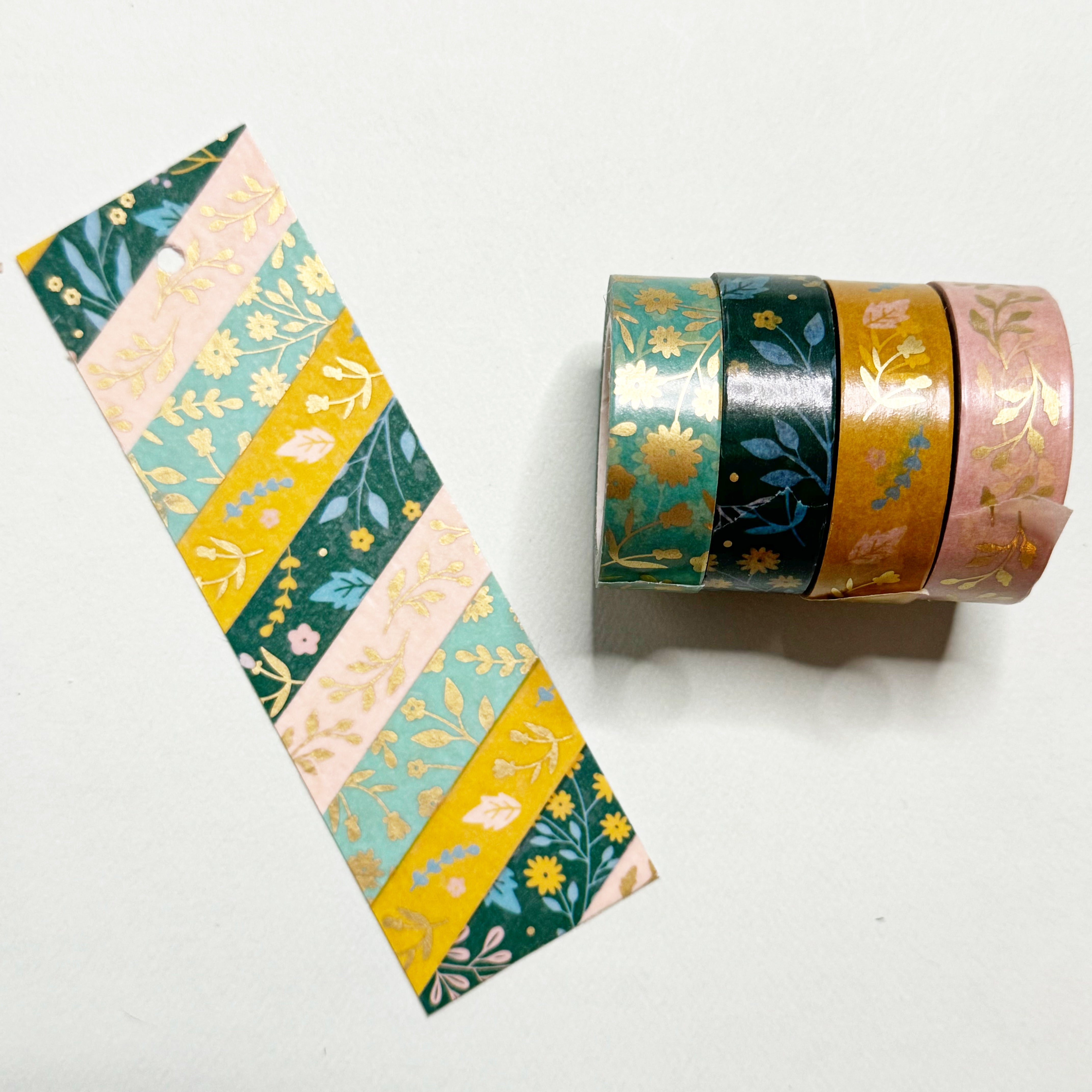 Washi Tape covered bookmark