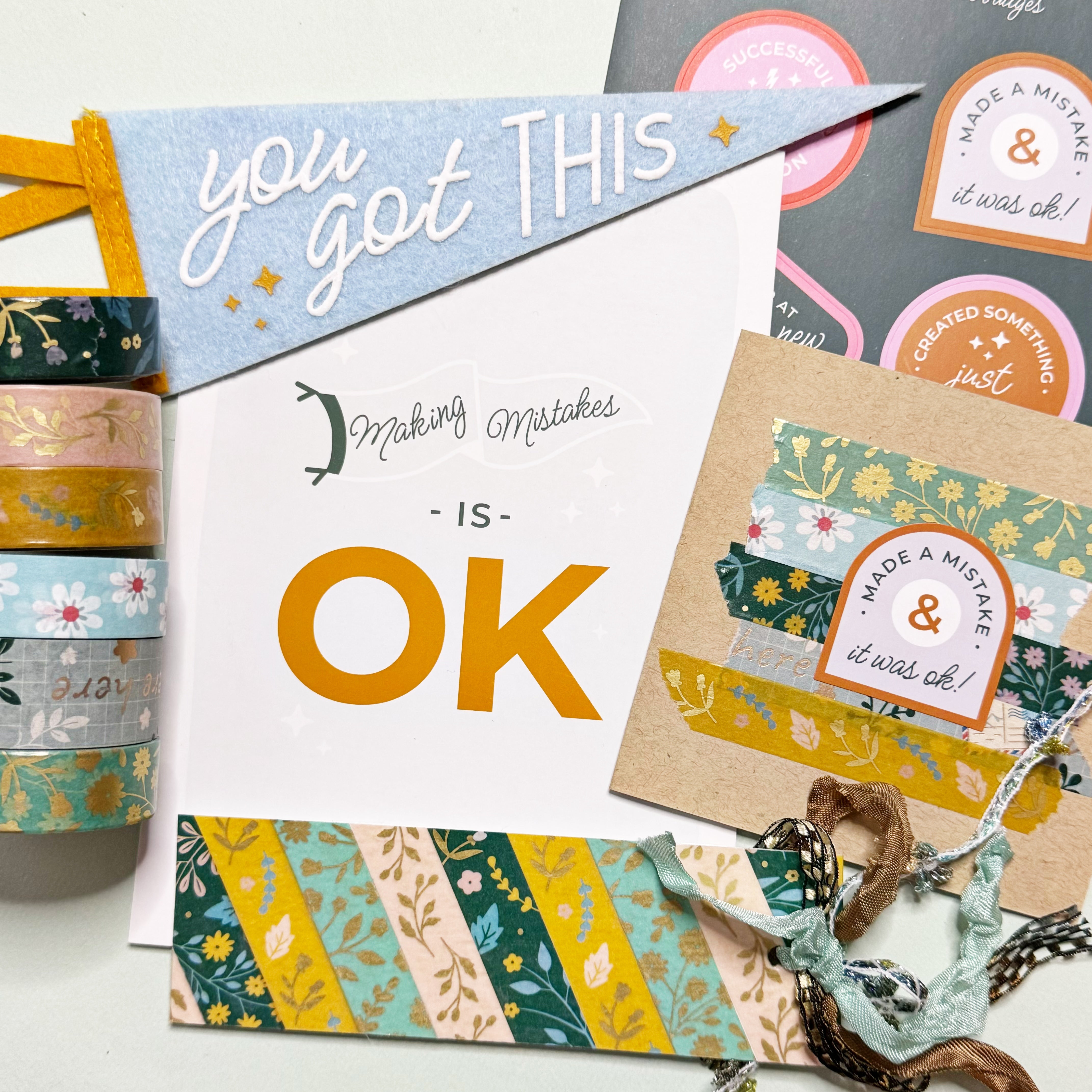 Making cards and crafts with washi tape and sticker extras