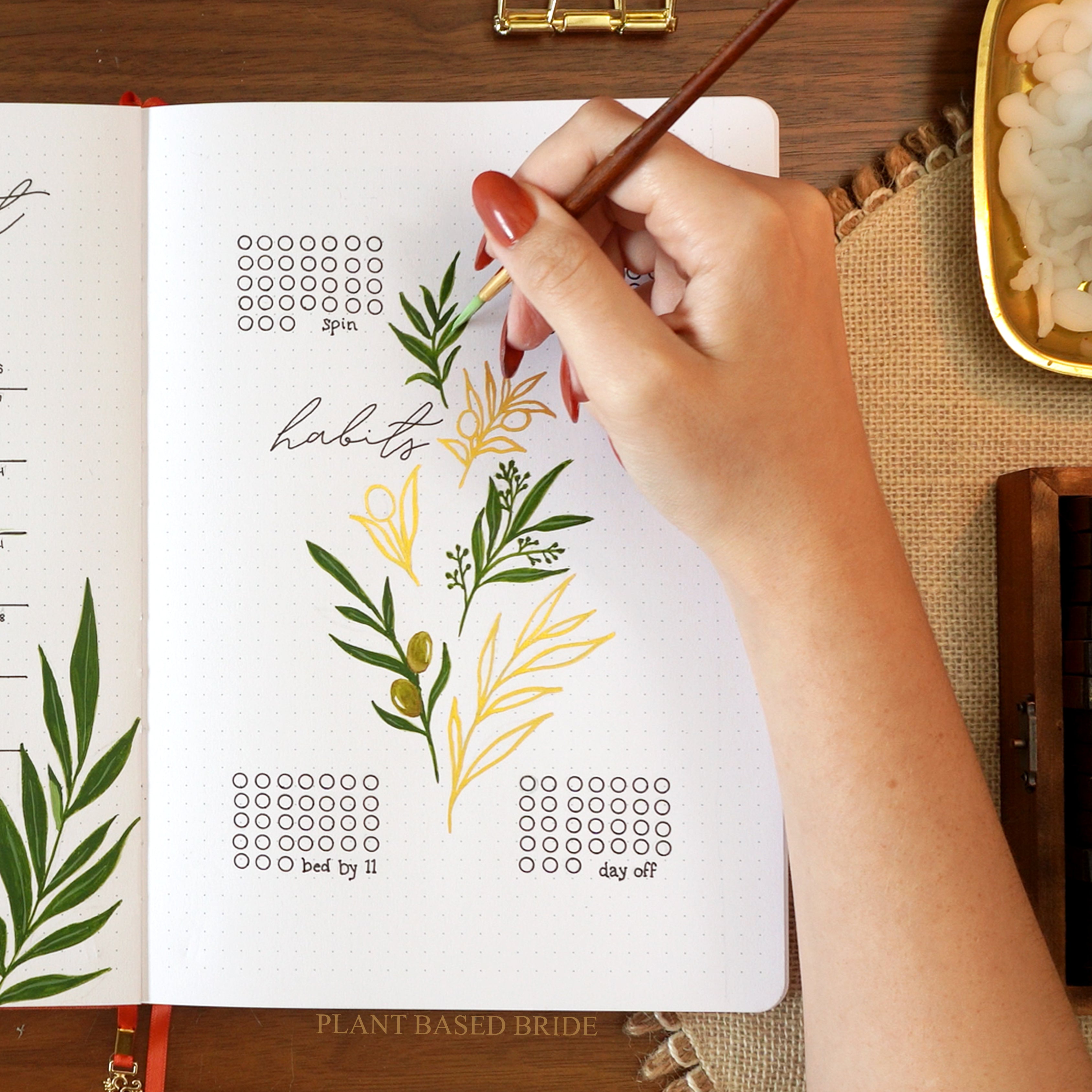 How To Create An Olive Branch Bullet Journal Habit Tracker