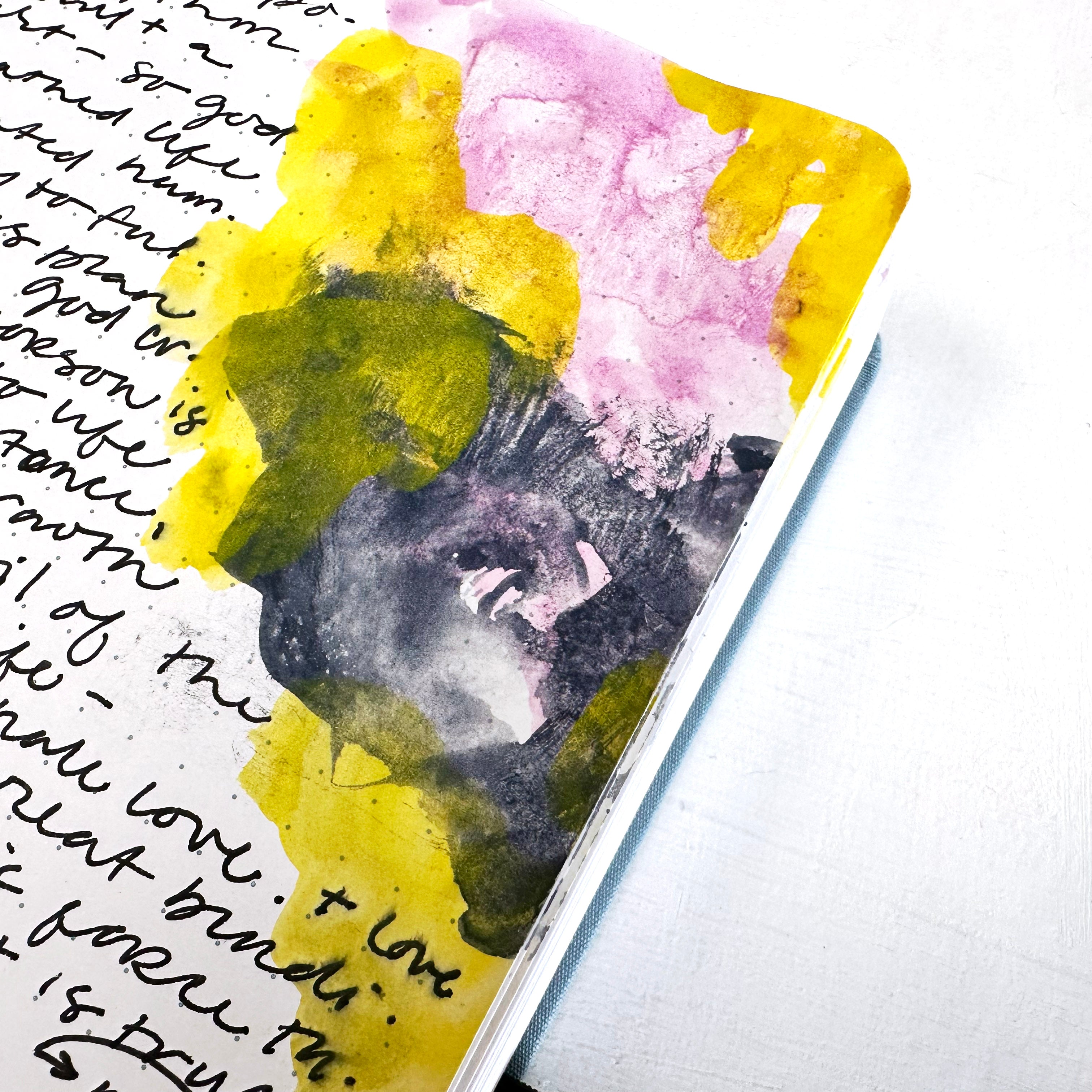 Watercolor Splotches on a Journal Page