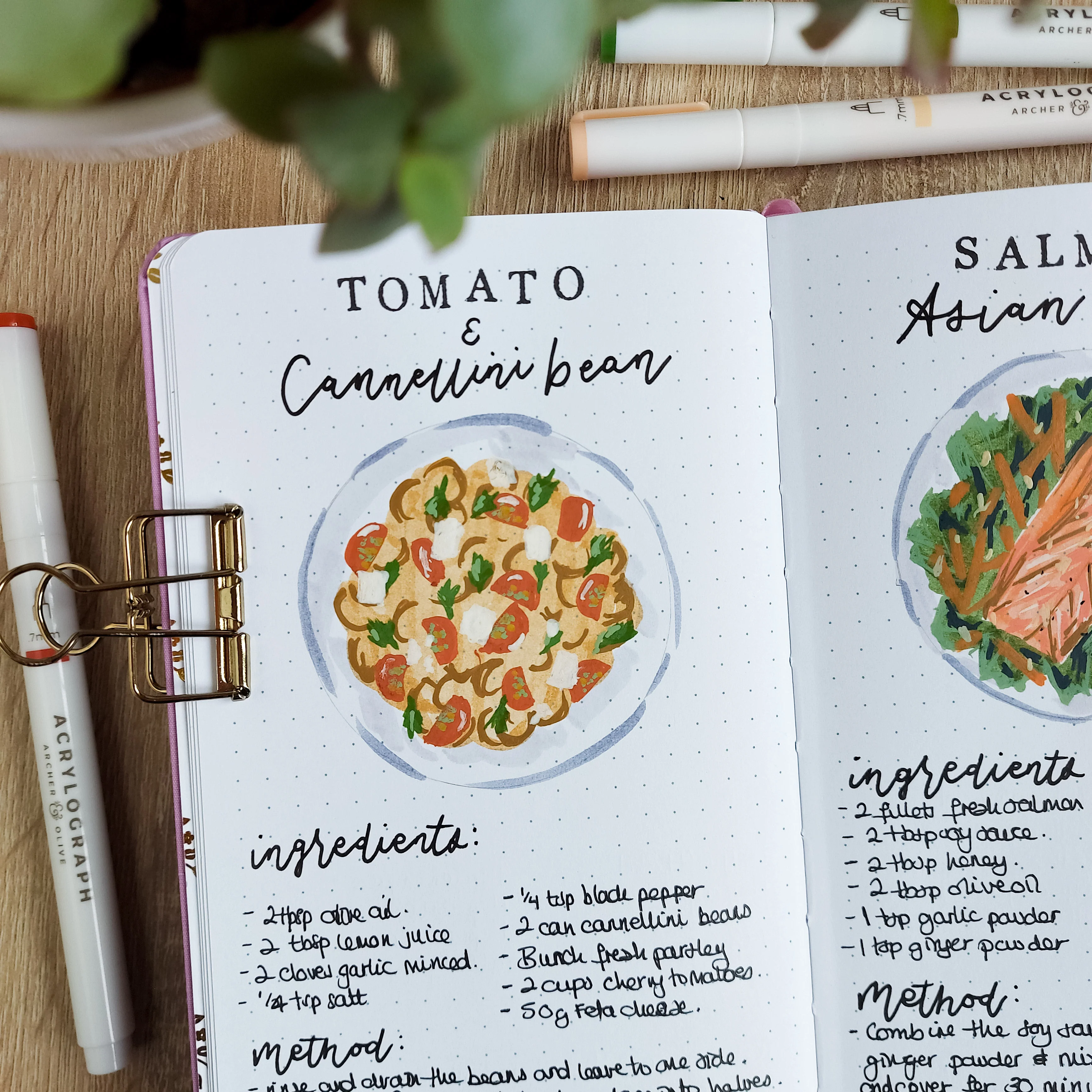 salad journal spread