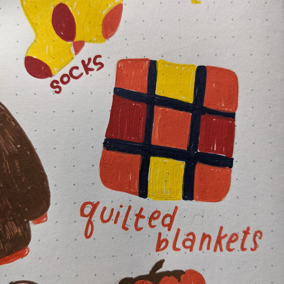 quilted blanket doodle