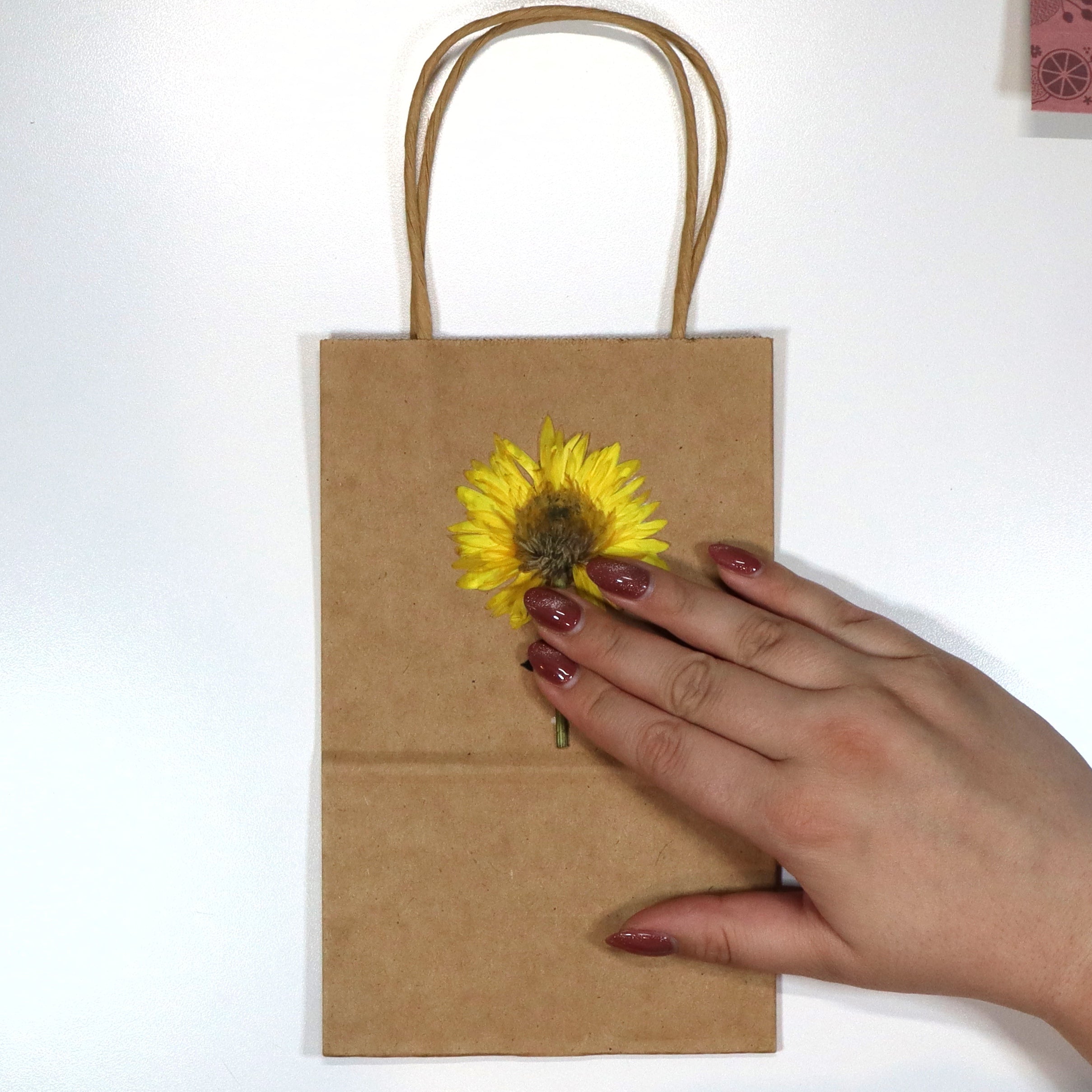 pressed flower Kraft bag