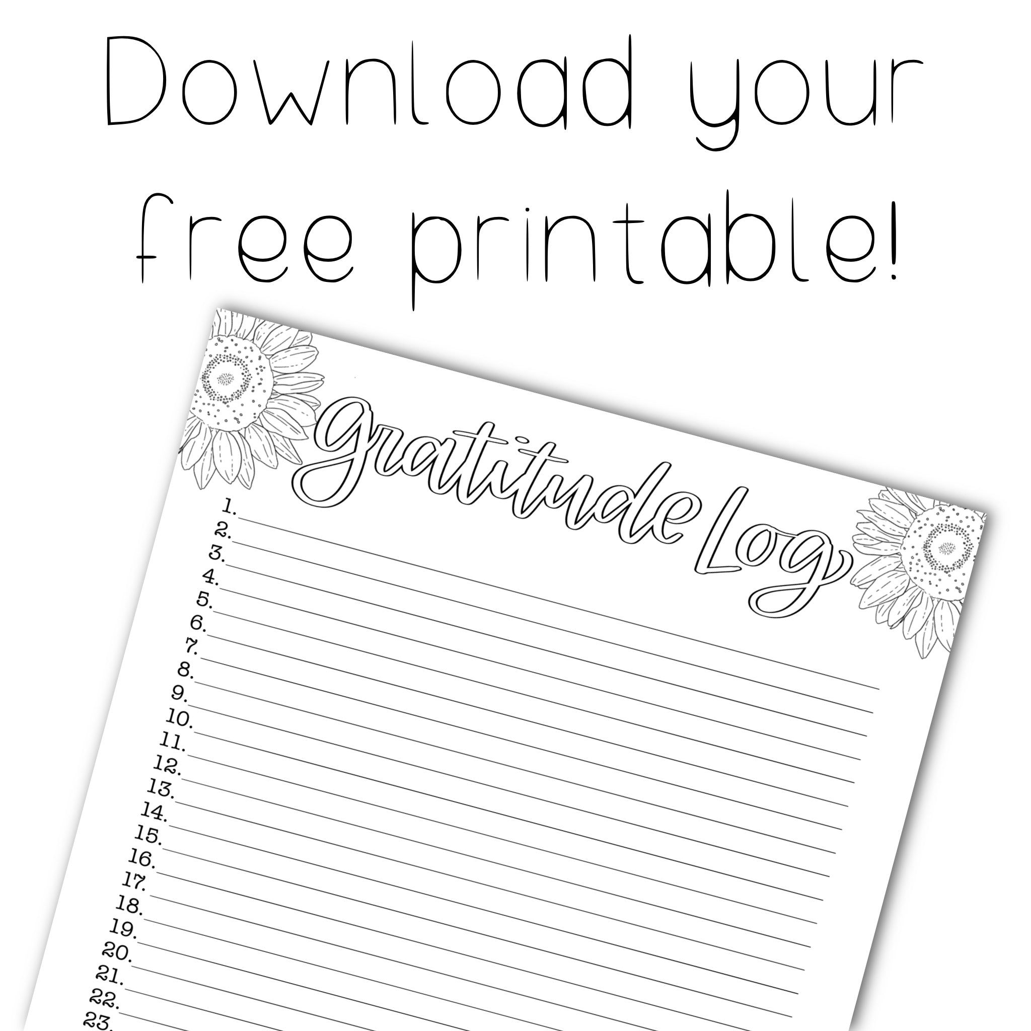 free gratitude log printable