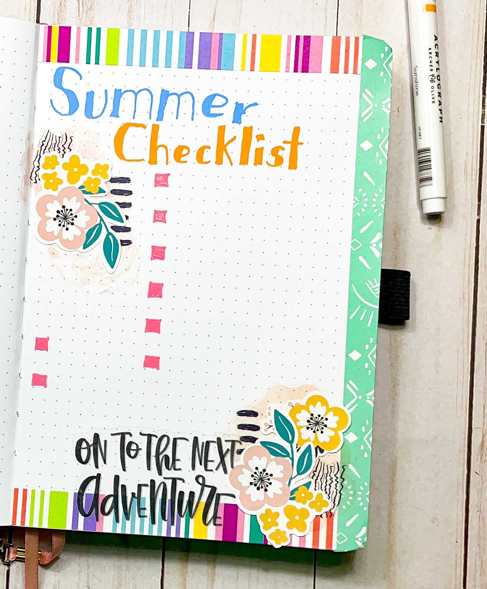 Archer and Olive Notebook Get Ready Summer Checklist Bullet Journal