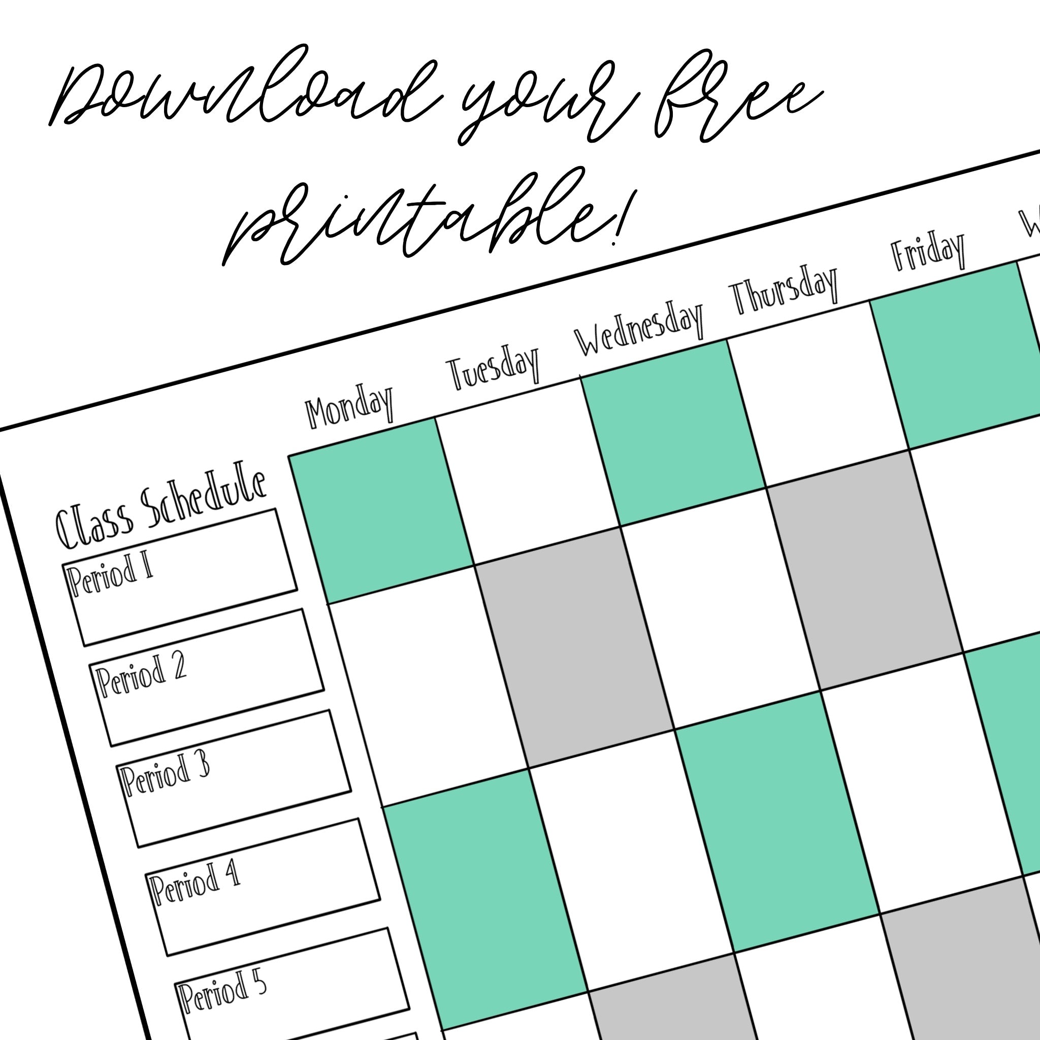 Back to School Class Schedule Layout For Your Planner Or Bullet Journal!