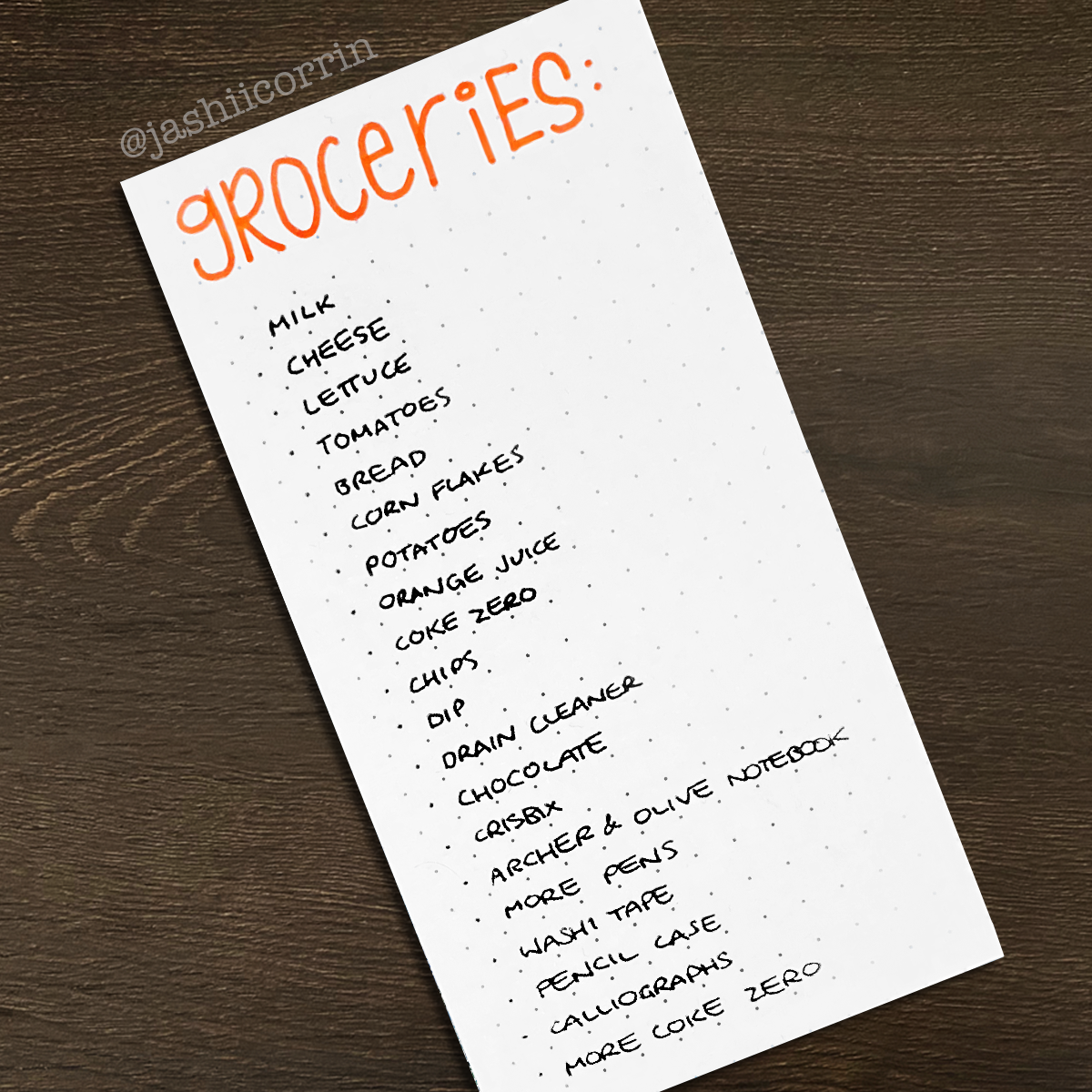 grocery list