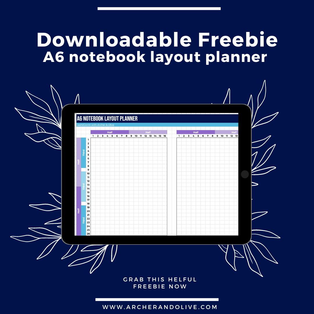 Downloadable A6 layout planner