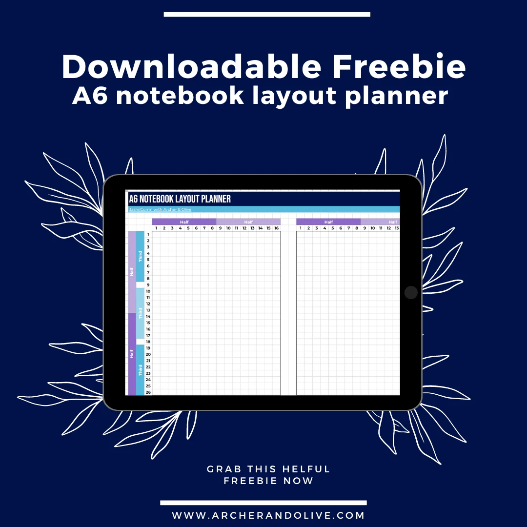 Downloadable A6 layout planner