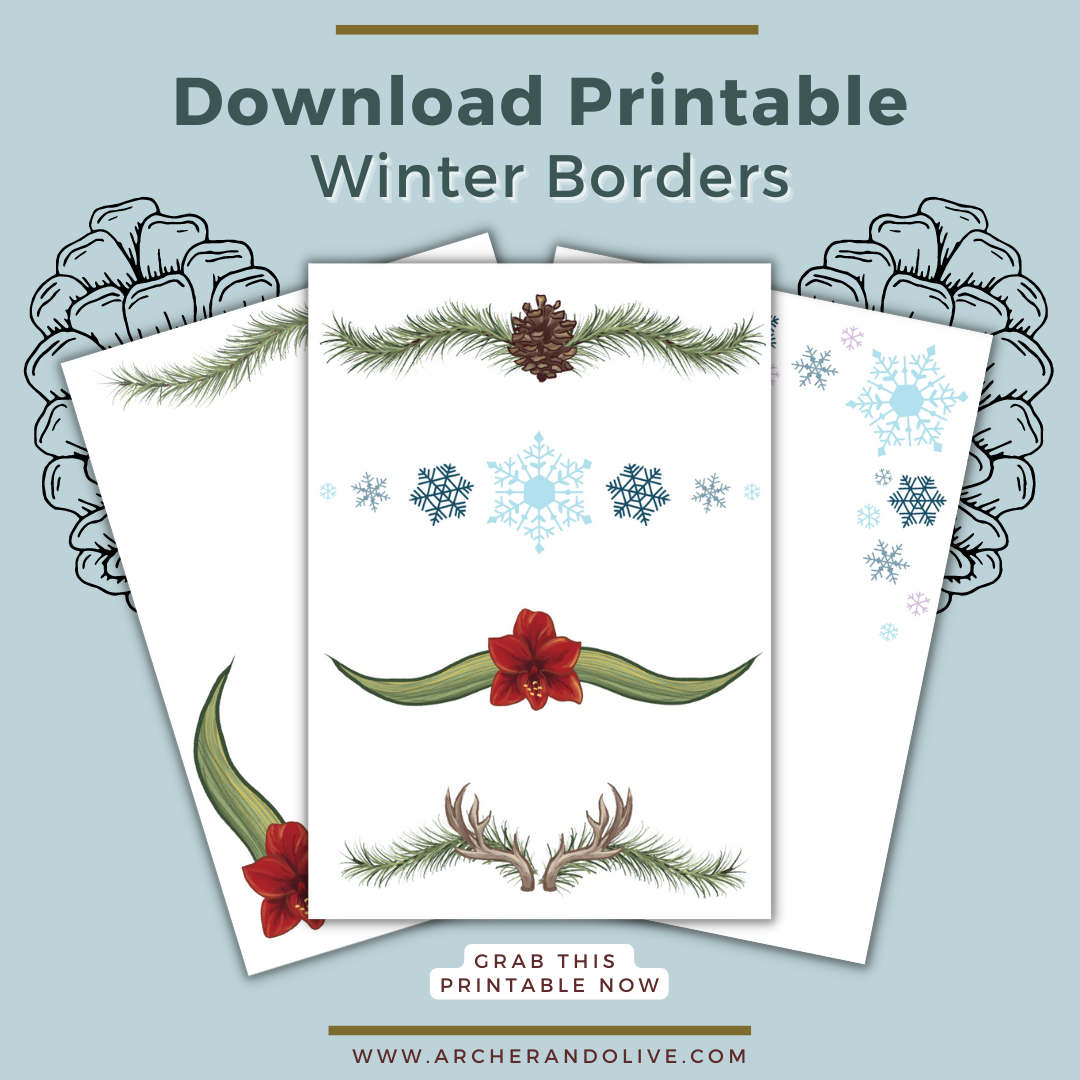 free winter border printables