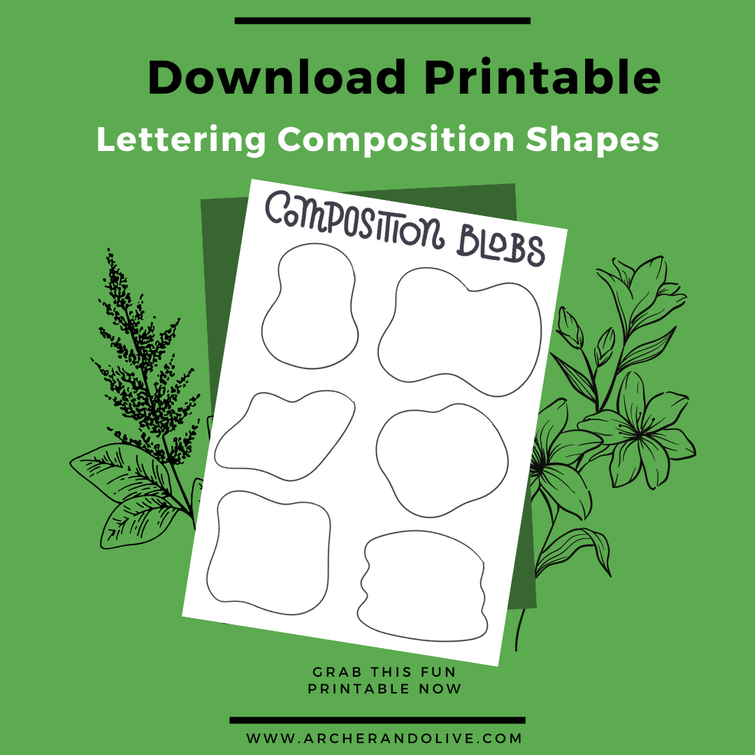 Free printable of lettering composition shapes
