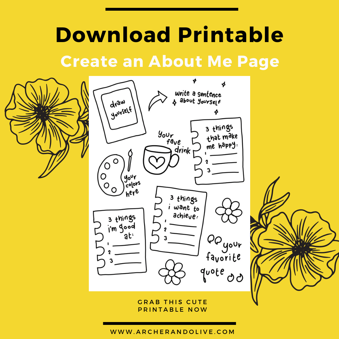 about me printable