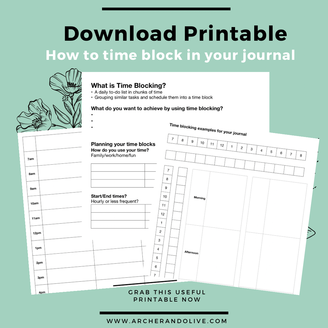 time blocking printable