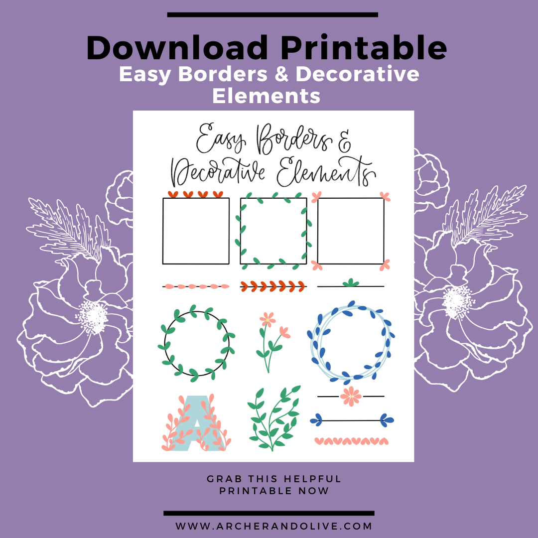 Photo of free printable feature in easy borders and decorative element examples