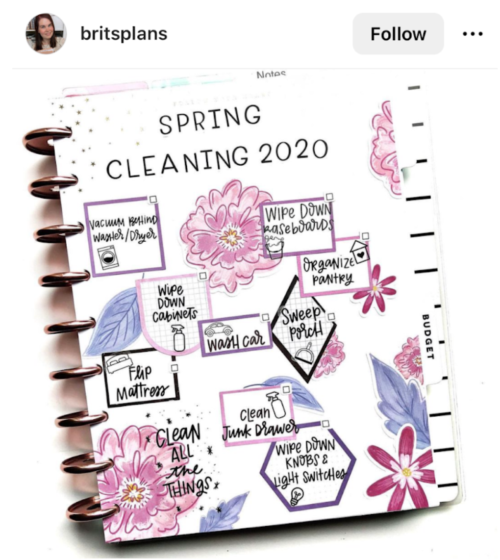Spring Cleaning Tracker by Britsplans