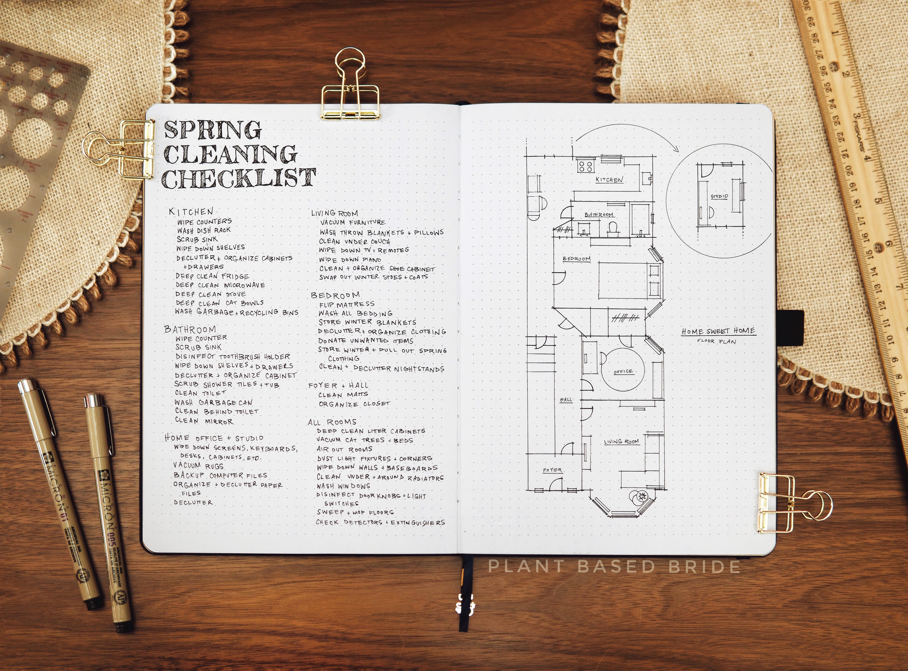 Spring Cleaning Spread BuJo