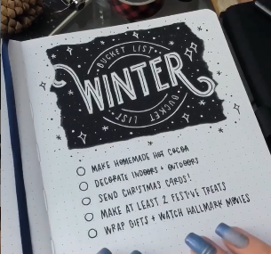 Winter Bucket List Bullet Journal Spread - With FREE Coloring Printable ...